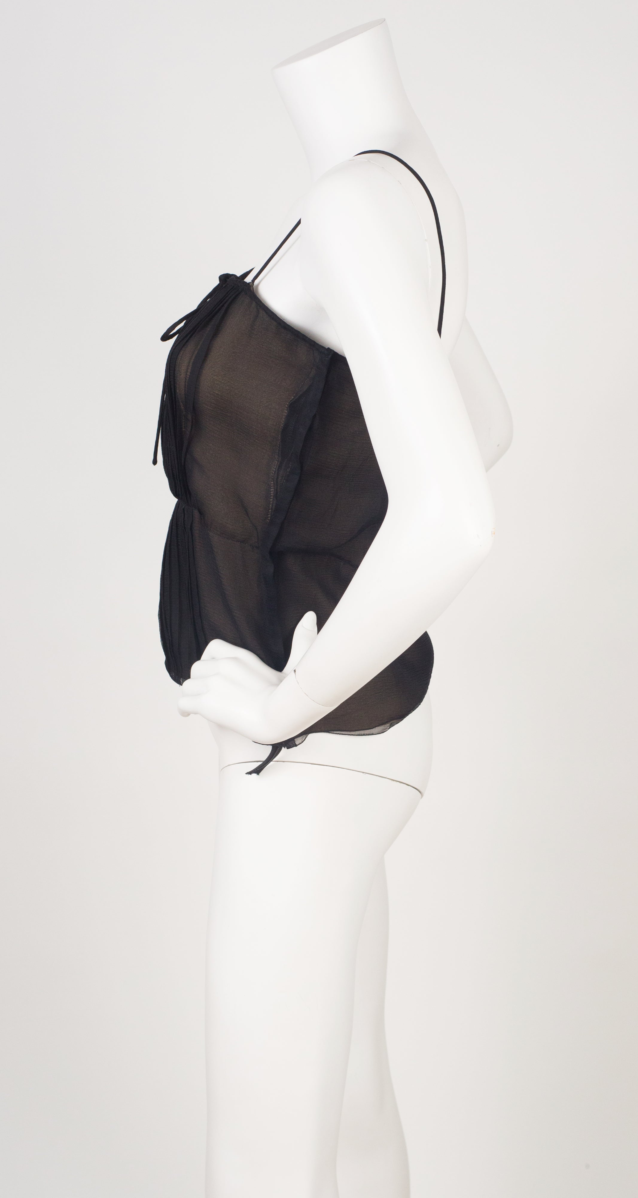 1976 F/W Black Silk Chiffon Tank Top