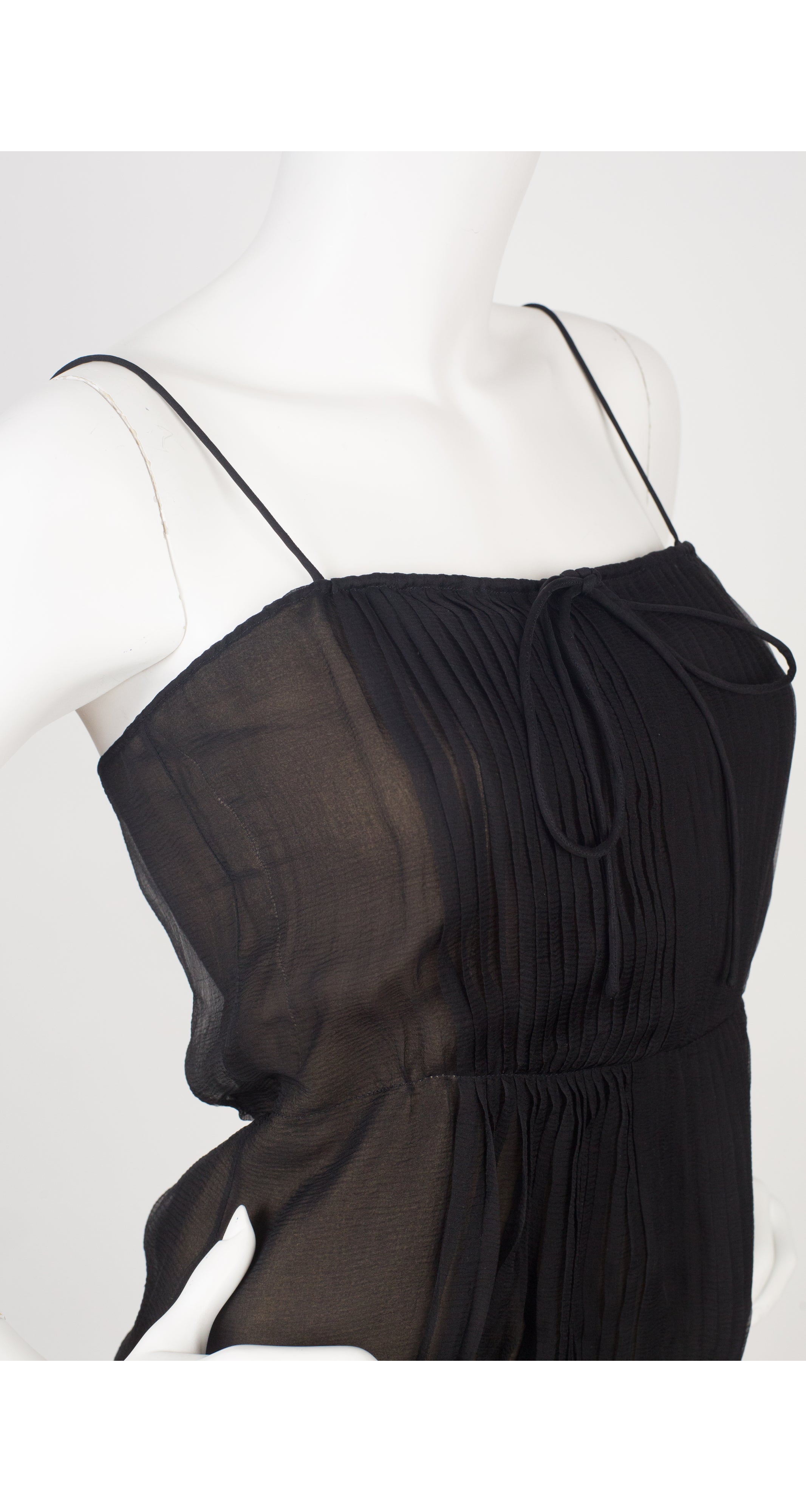 1976 F/W Black Silk Chiffon Tank Top