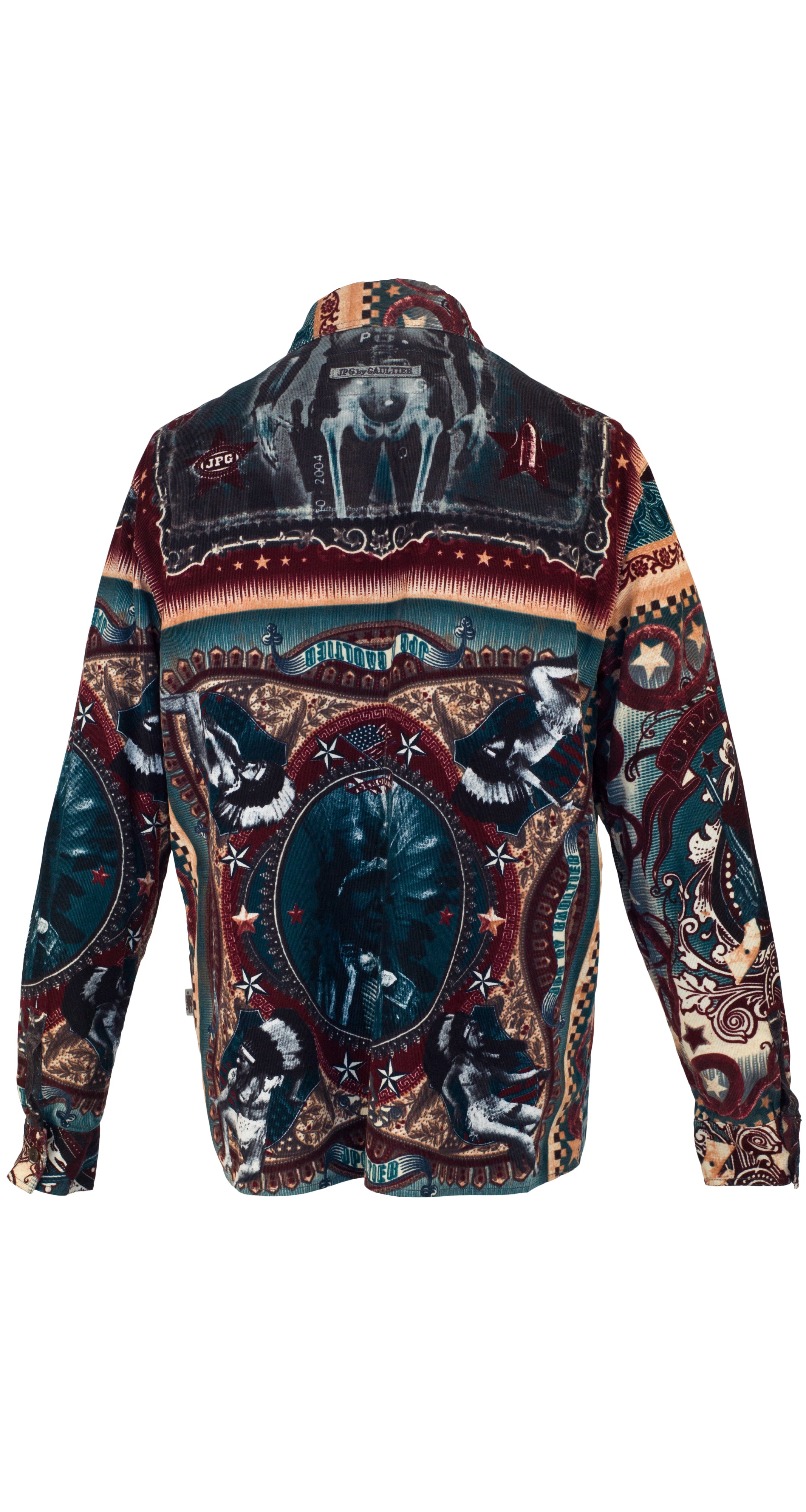 1990s JPG Jean's Unisex X-Ray Native American Print Corduroy Shirt