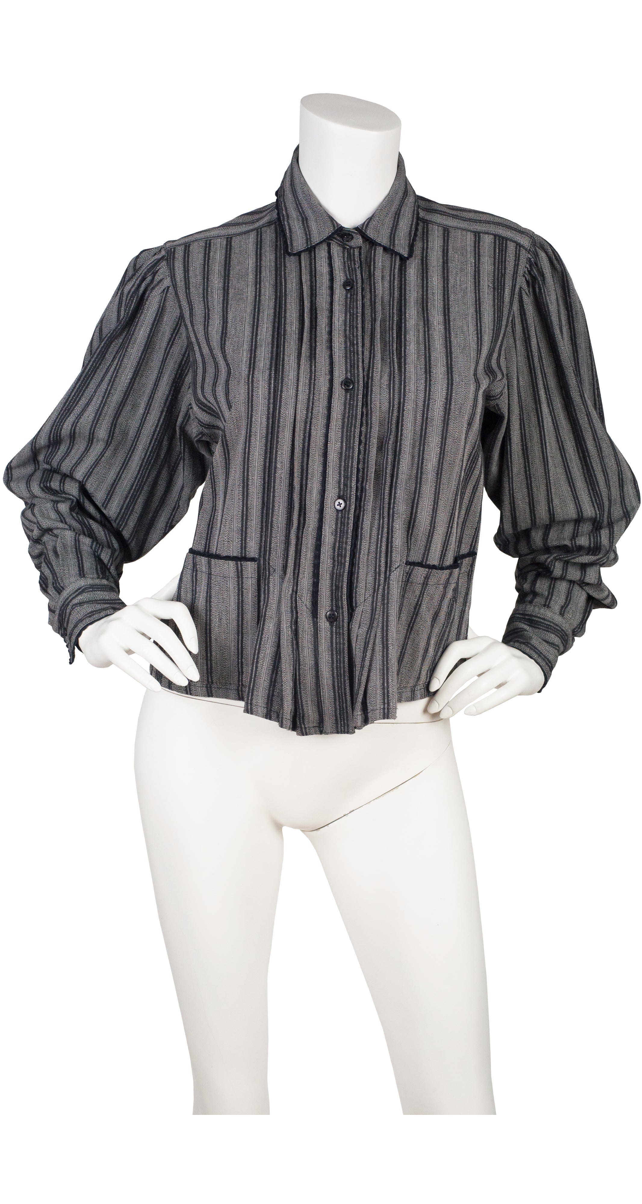 1983-84 F/W Runway Pinstripe Gray Cotton Light Jacket