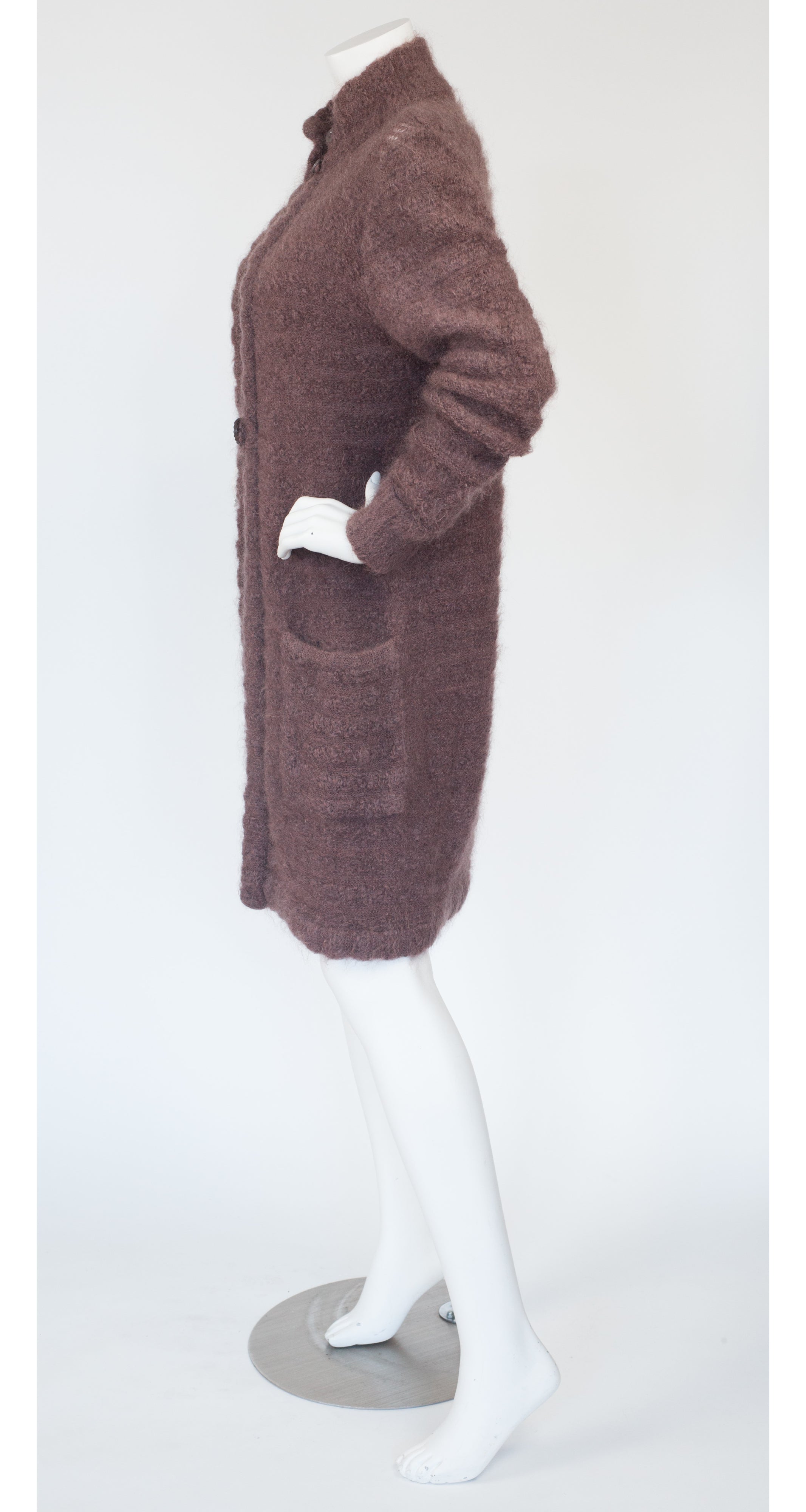 1980s Brown Mohair Sweater Coat