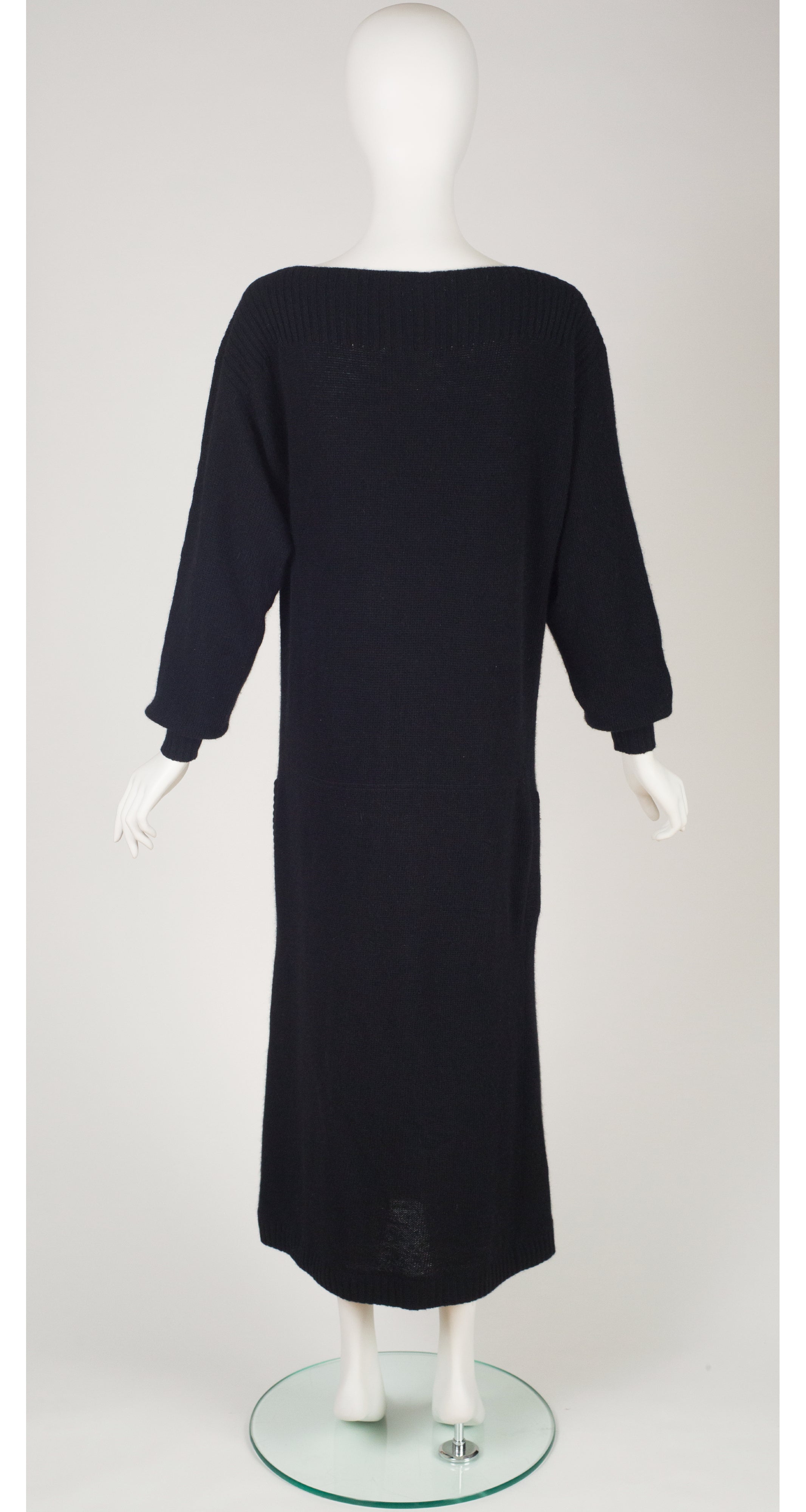 1983 Documented “K" Black Angora Sweater Dress