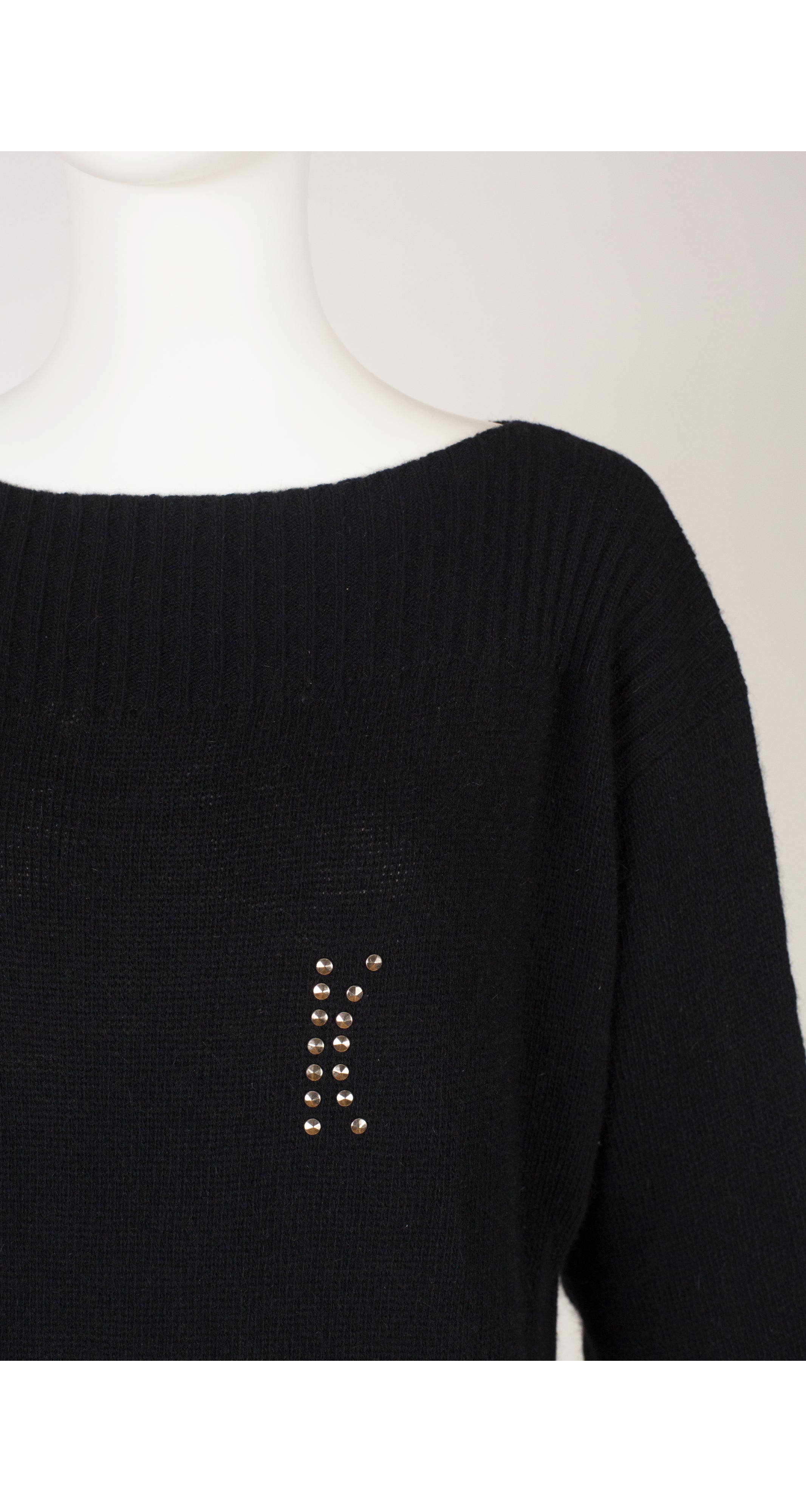 1983 Documented “K" Black Angora Sweater Dress