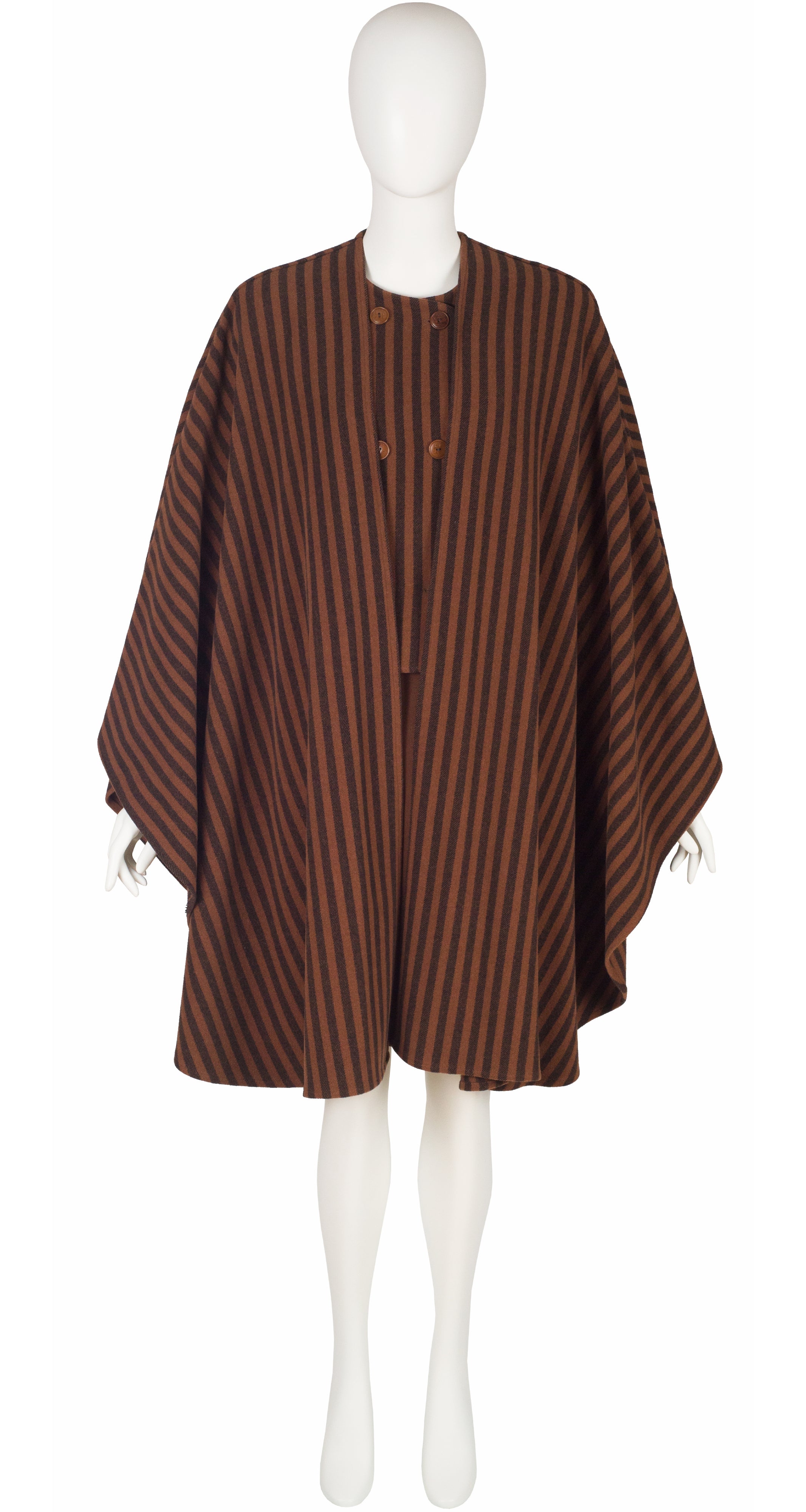 1980s Striped Brown Wool Three-Piece Outfit