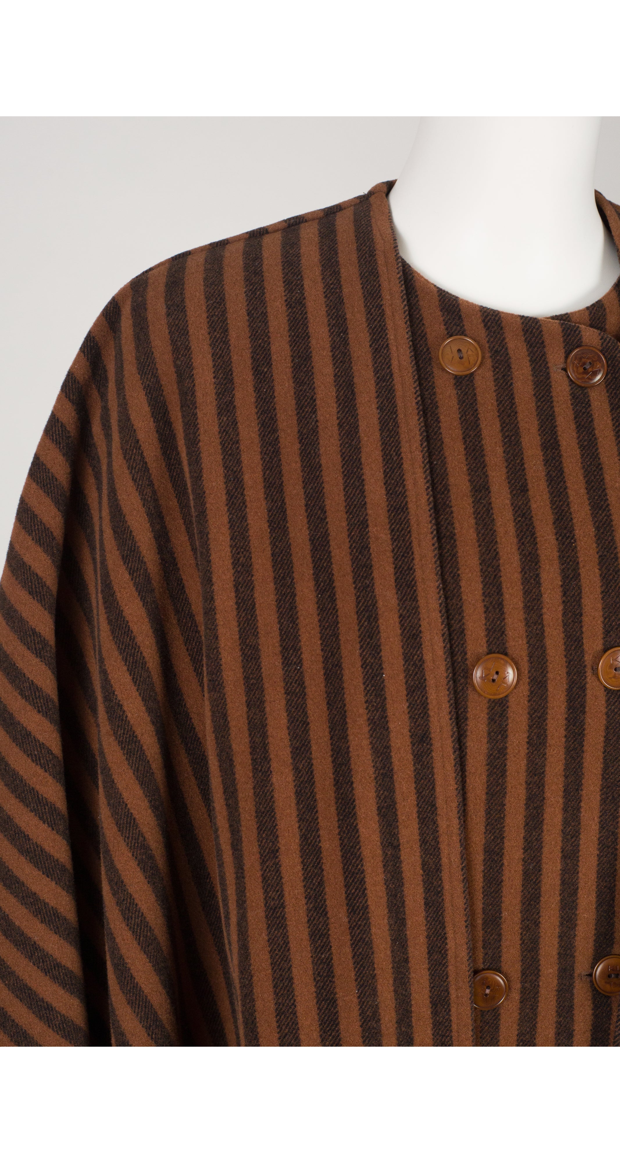 1980s Striped Brown Wool Three-Piece Outfit