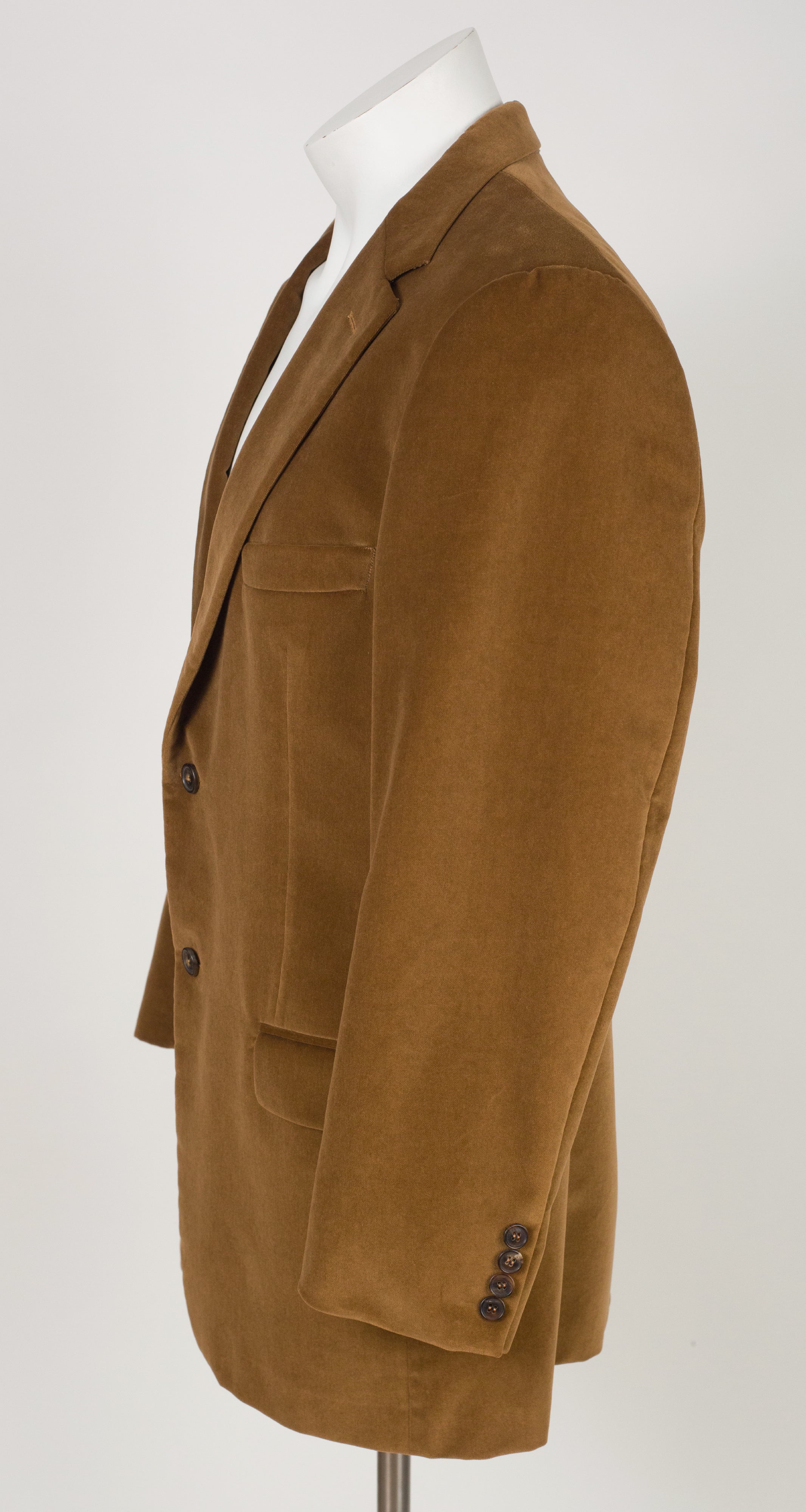 2000s Men's Ochre Cotton Velvet Two-Button Blazer