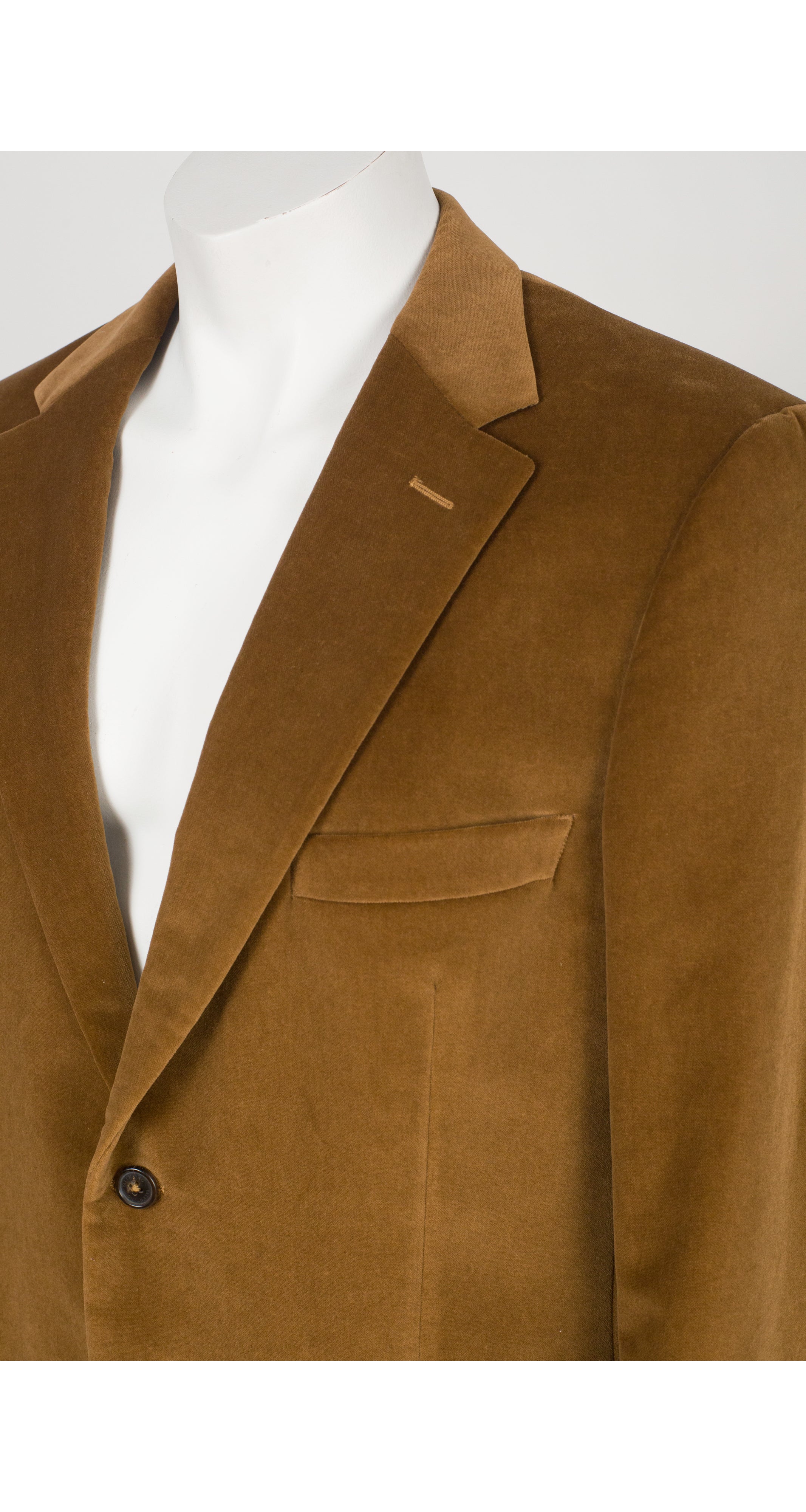2000s Men's Ochre Cotton Velvet Two-Button Blazer