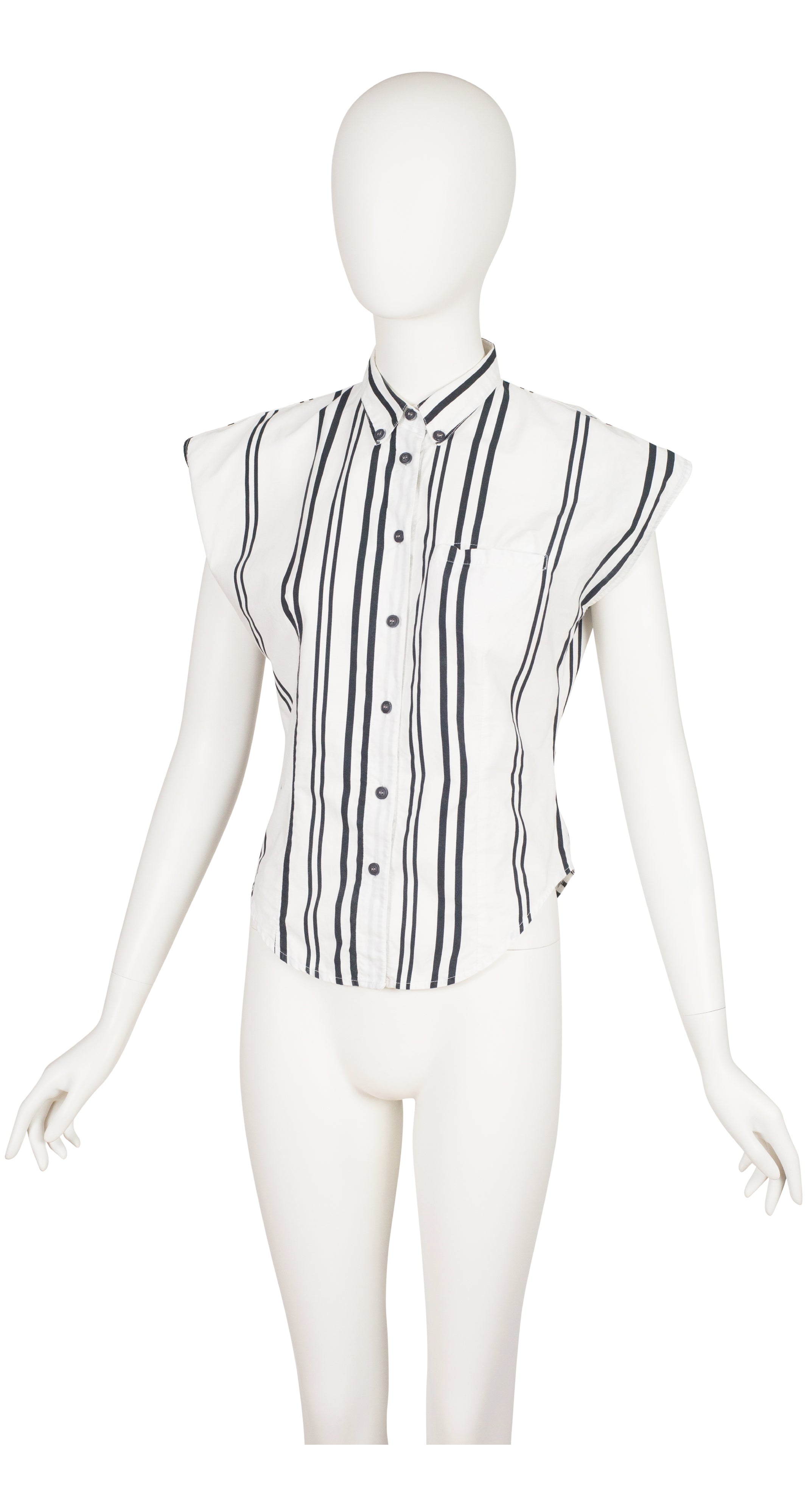 1980s Monochrome Mix Print Cotton Top & Mini Skirt Set