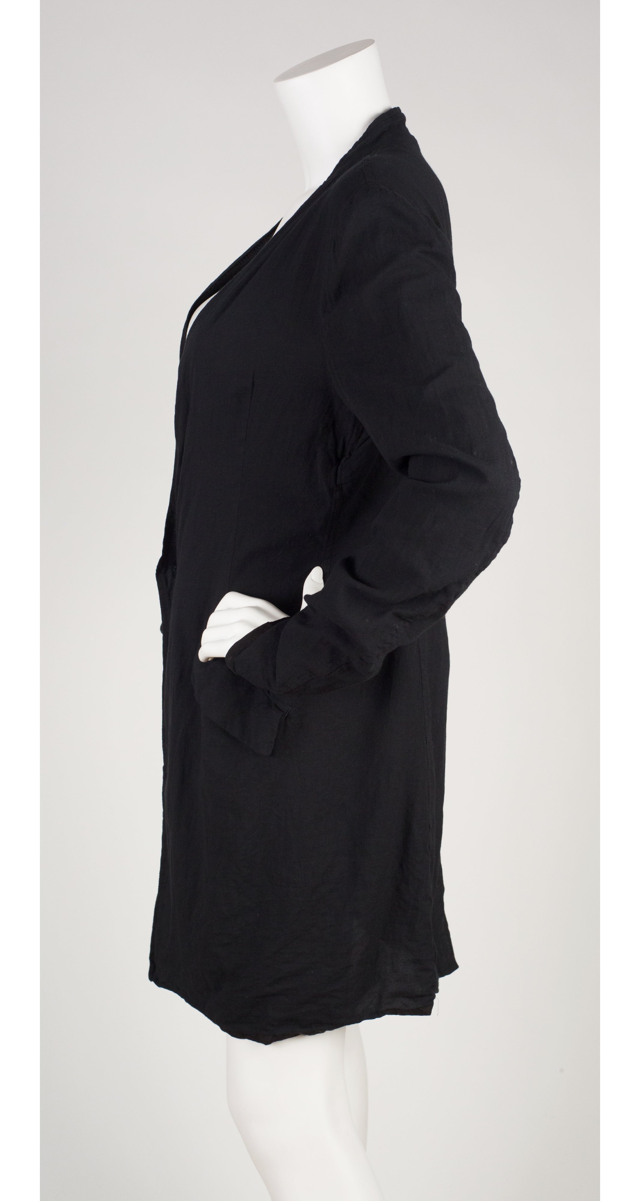Contemporary Black Cotton Gauze Light Jacket