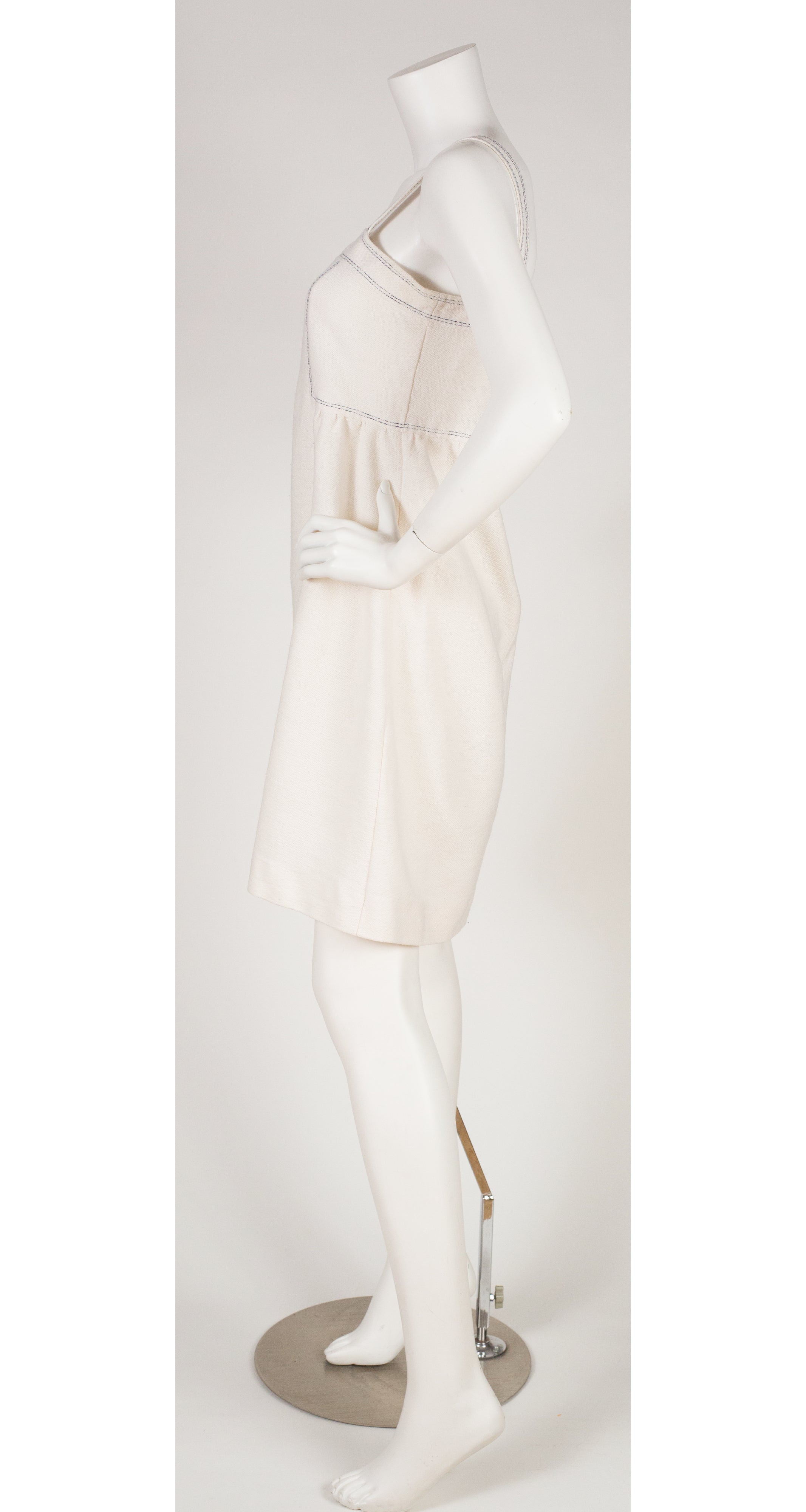 1970s Logo White Cotton Mini Sundress