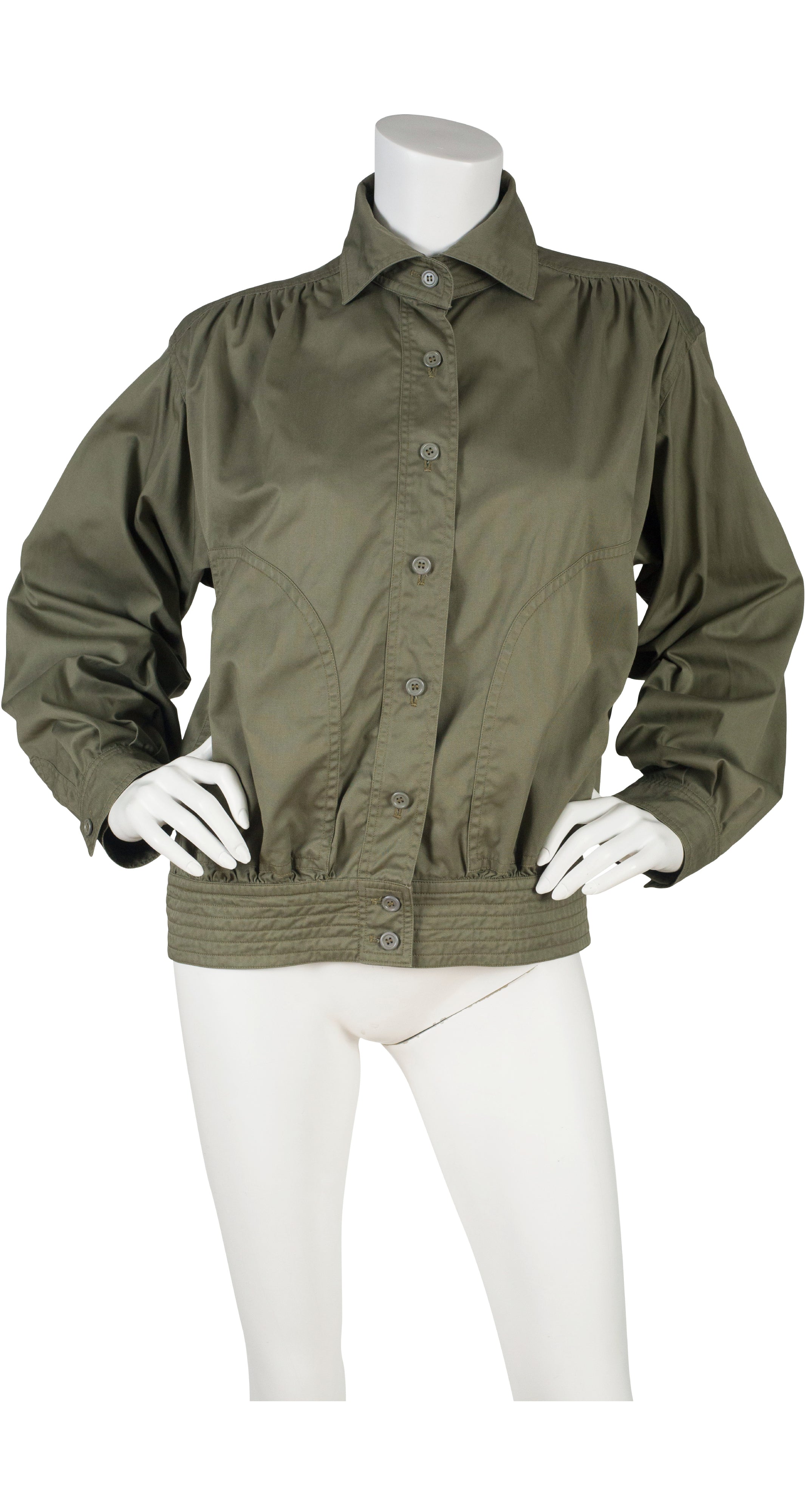 1978 S/S Army Green Cotton Bomber Jacket