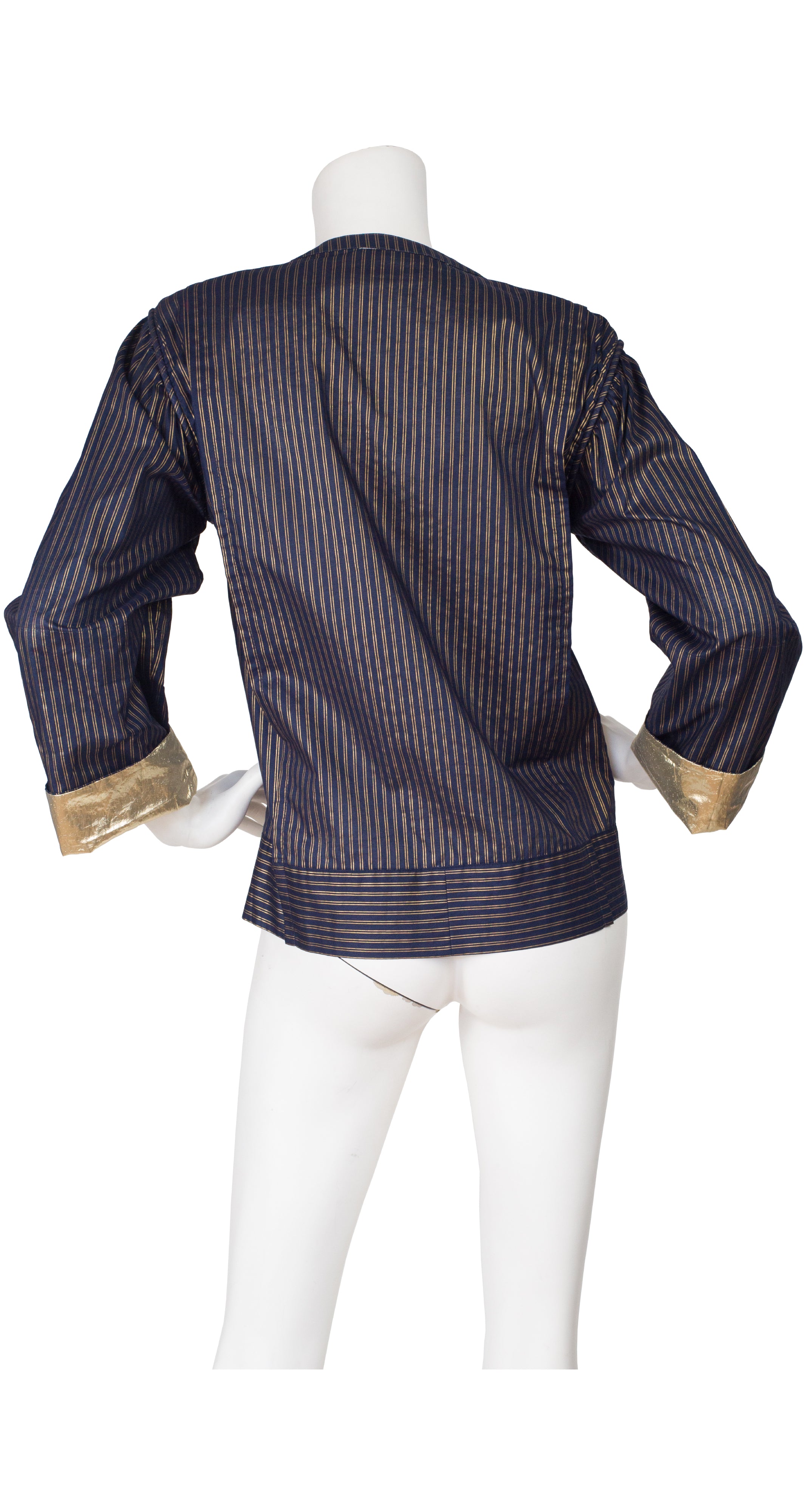 1982 Documented Gold Metallic Pinstripe Blouse
