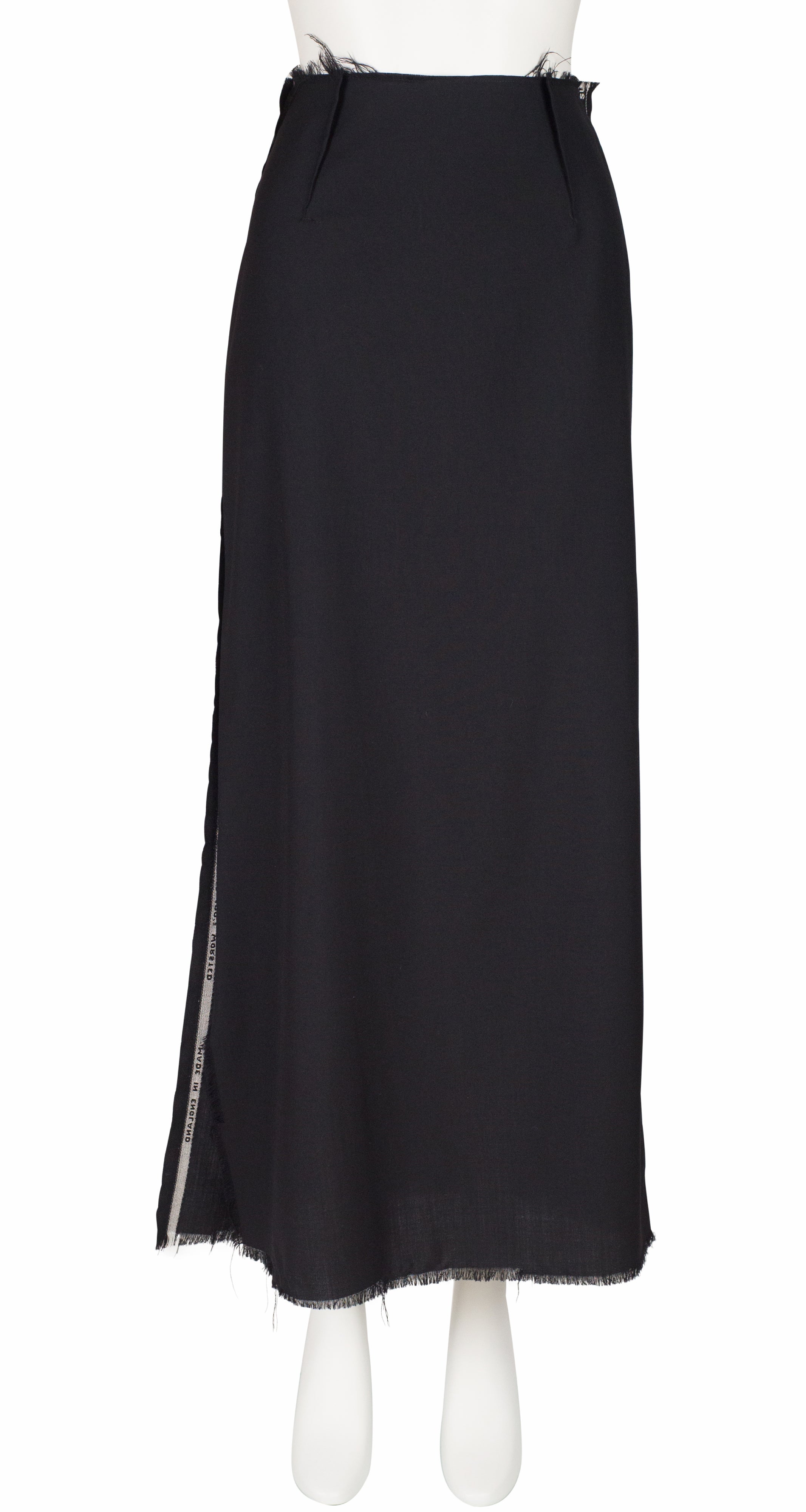 1997-98 F/W "Selvage" Deconstructed Black Wool Skirt