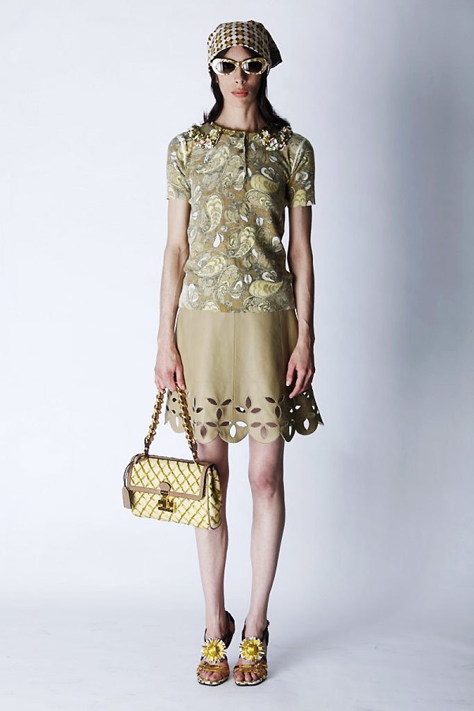 2011 Resort Mod Beige Leather Cut-Out Dress