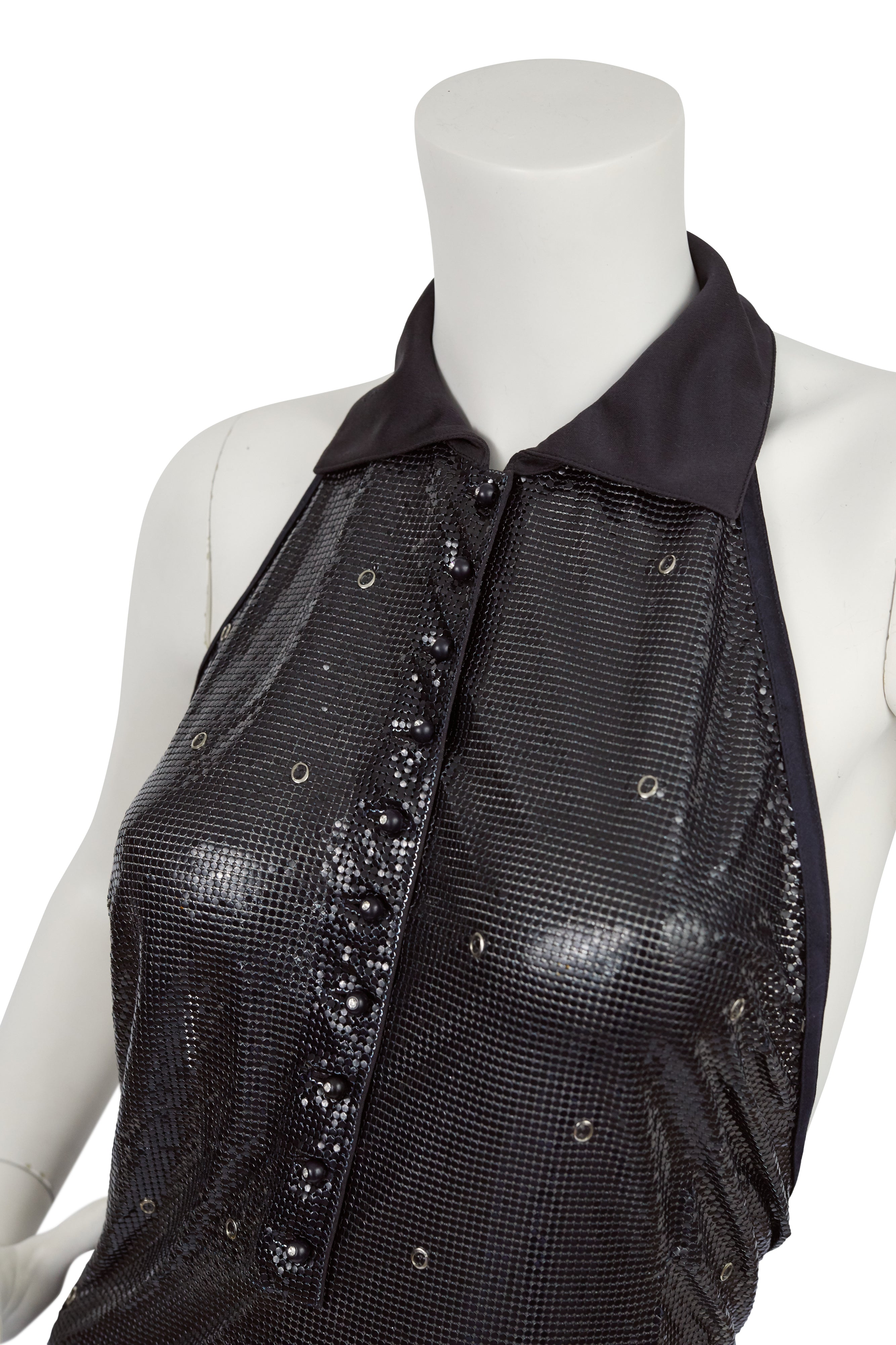 1980s Sera Oroton Chainmail Backless Halter Top