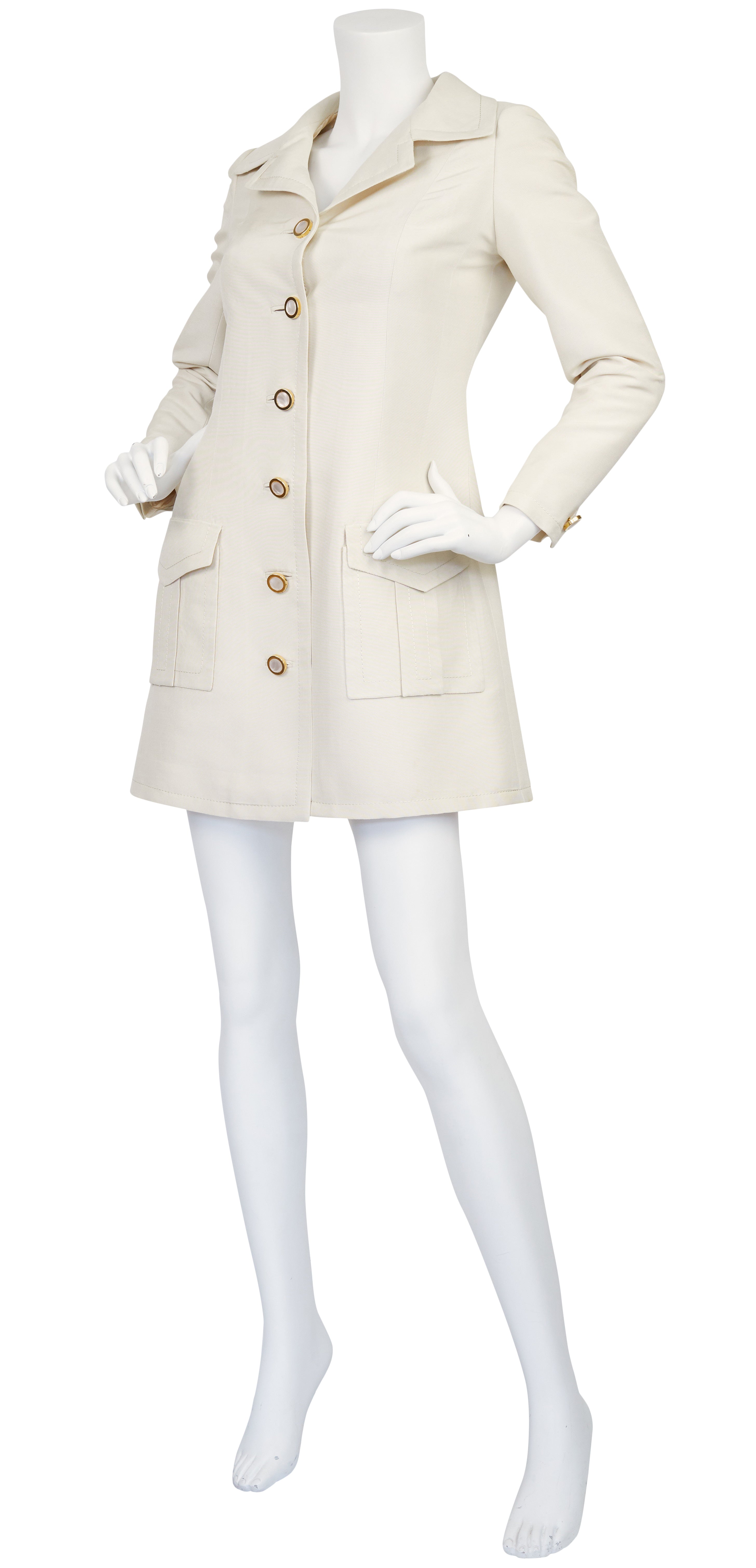 1960s Cream Shantung Silk Coat