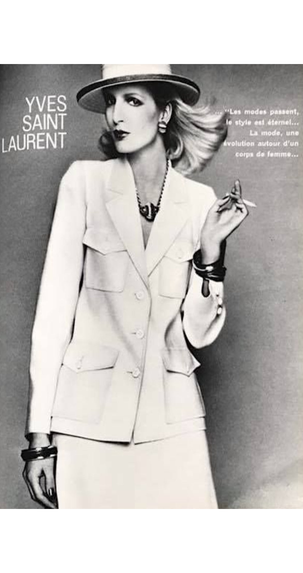 1973 S/S Documented White Linen Safari-Style Blazer