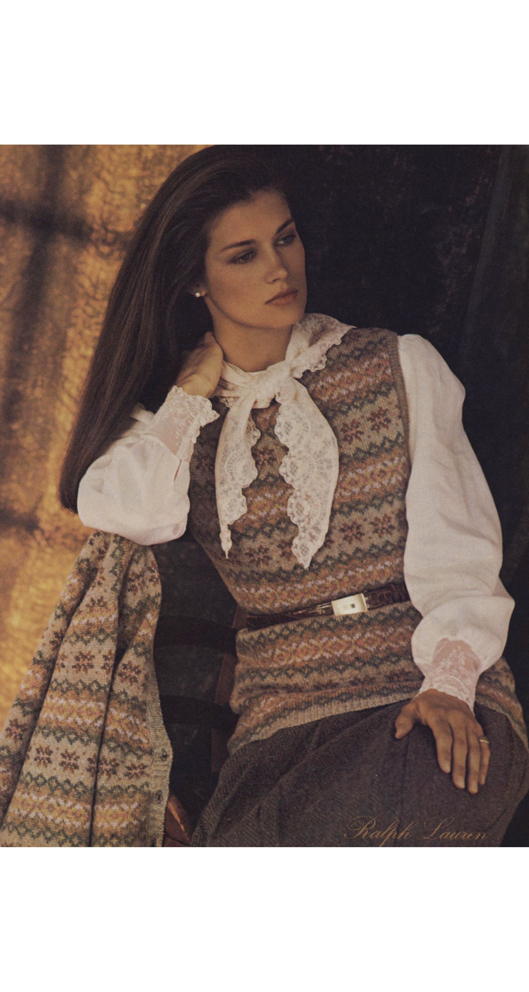 1982-83 F/W Ad Campaign Ecru Lace Collar Blouse