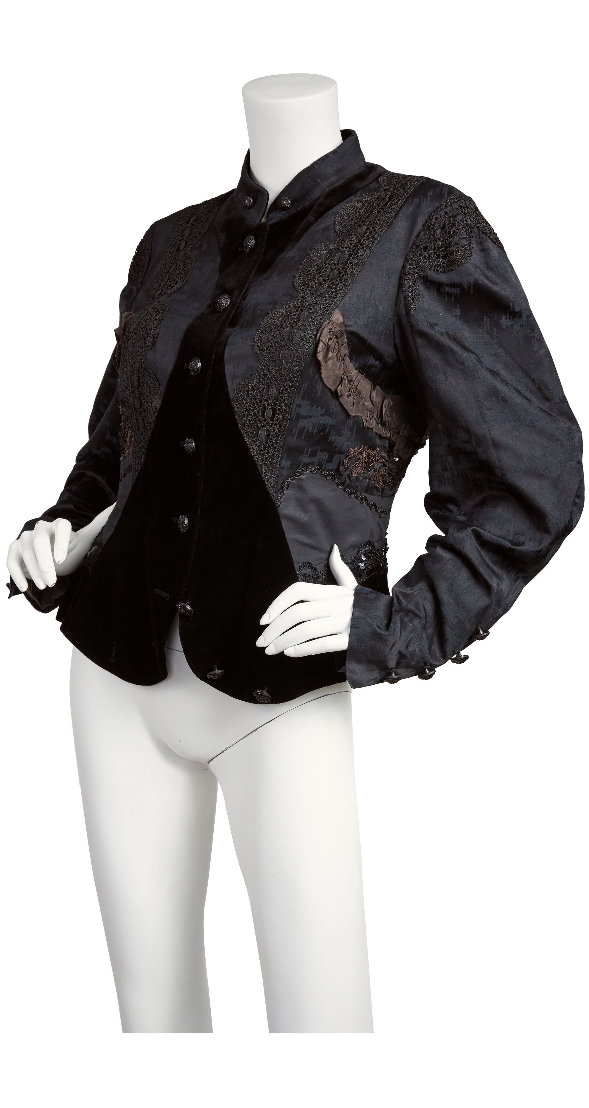 2000s "Bazar" Black Victorian Mourning Jacket