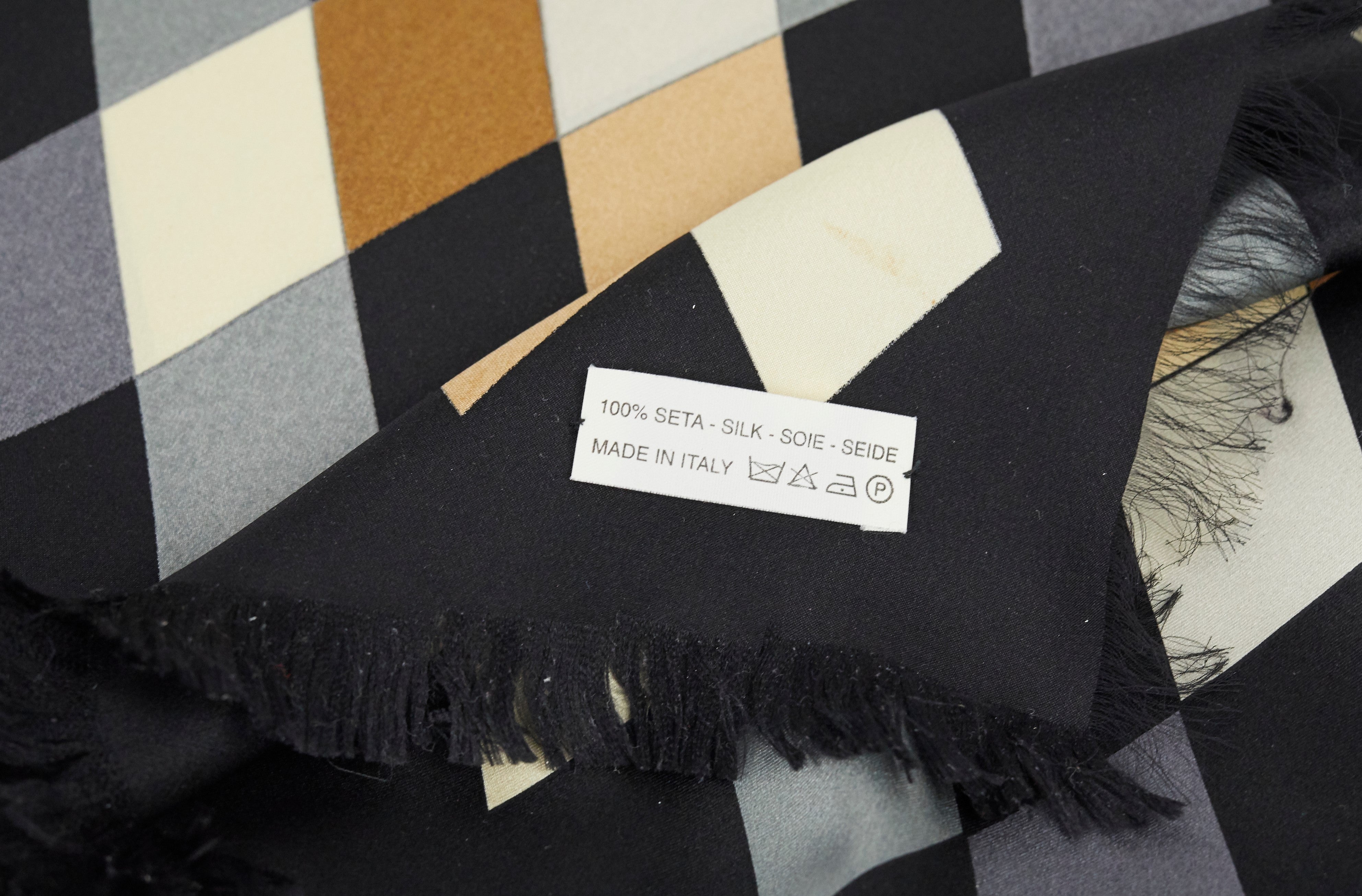 1980s Huge 53" x 53" Harlequin Print Silk Scarf Wrap