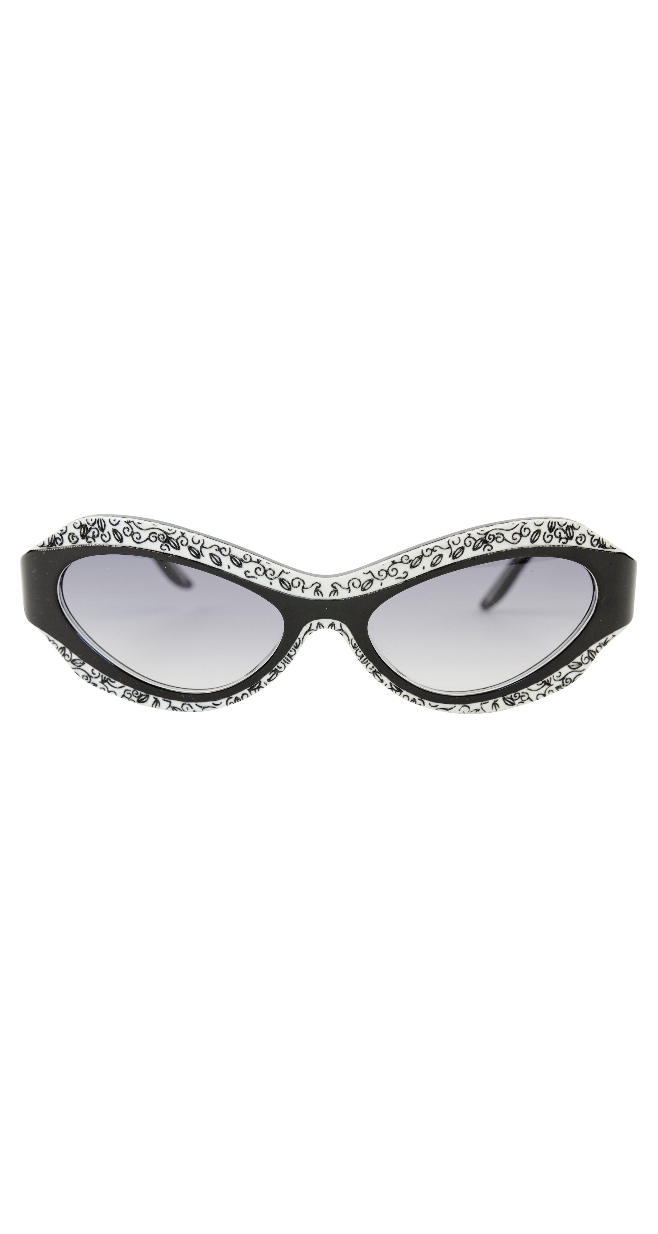 1950s Style Black & White Cat Eye Sunglasses Mod. AS50101