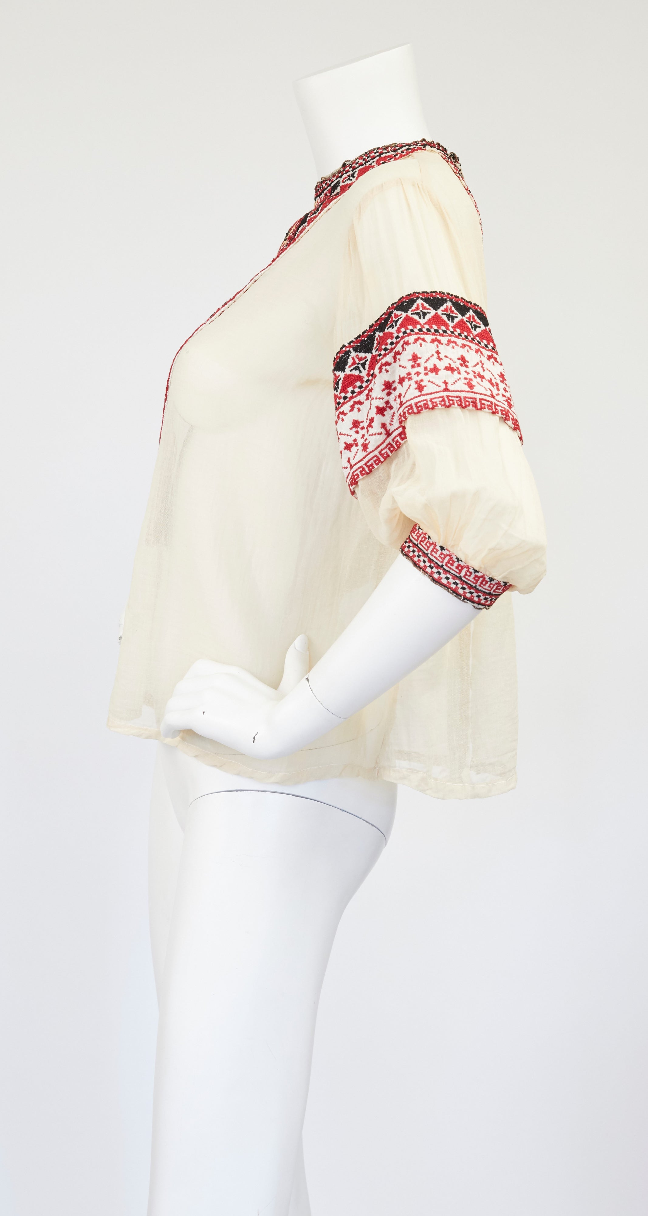 Antique Embroidered Traditional Russian Peasant Blouse