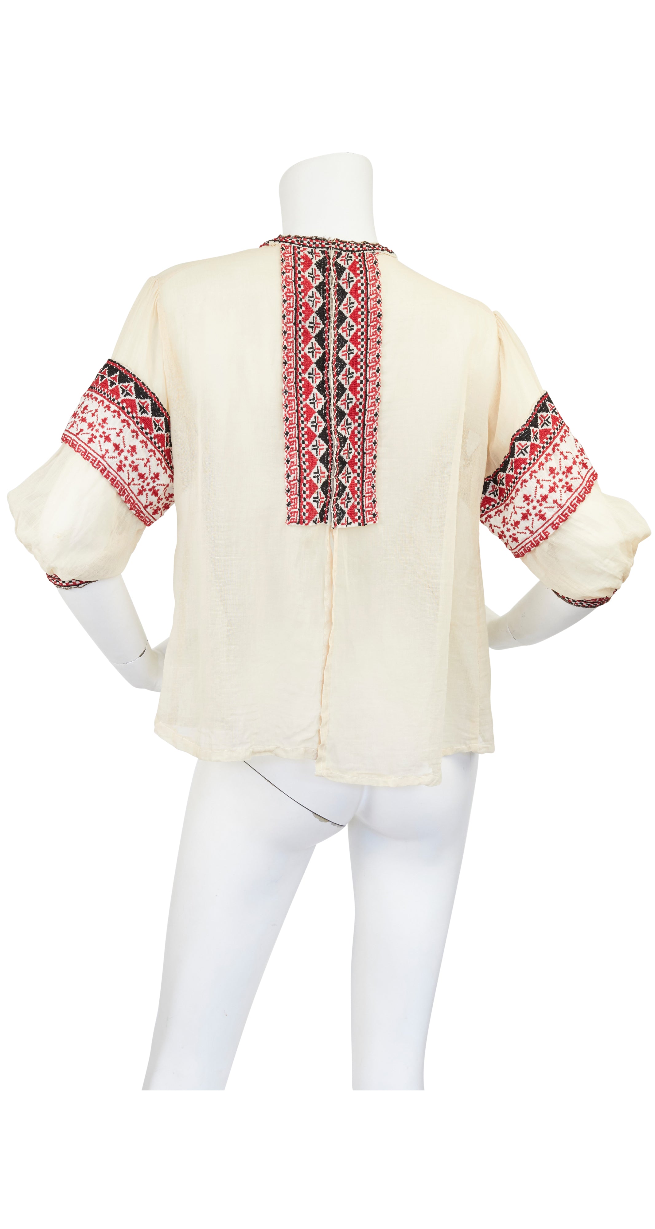 Antique Embroidered Traditional Russian Peasant Blouse