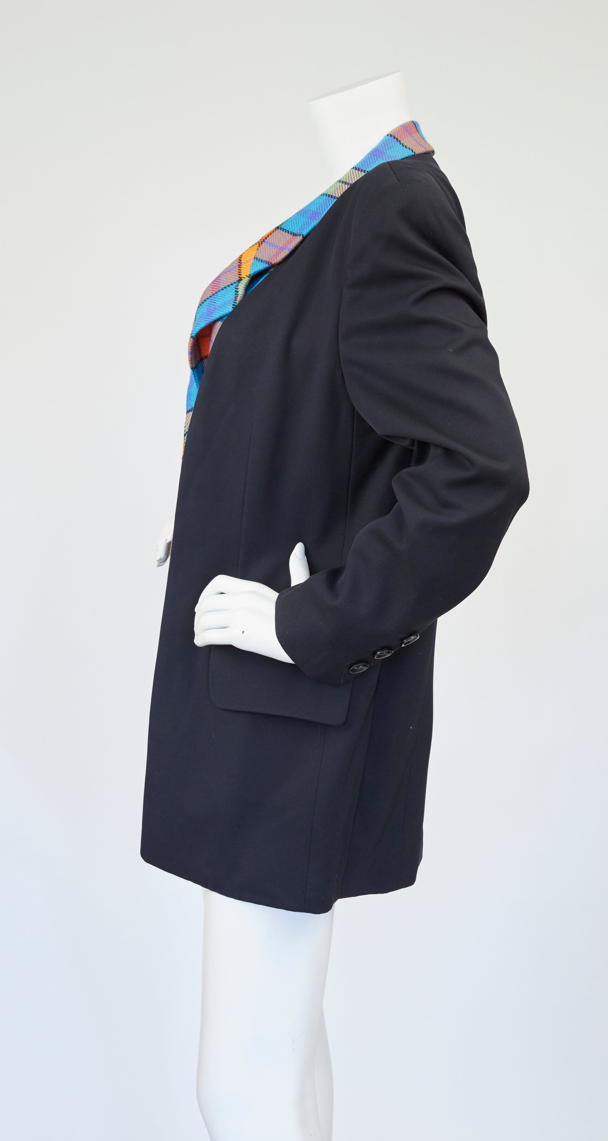 1992 F/W Documented Plaid Wool Layered Blazer