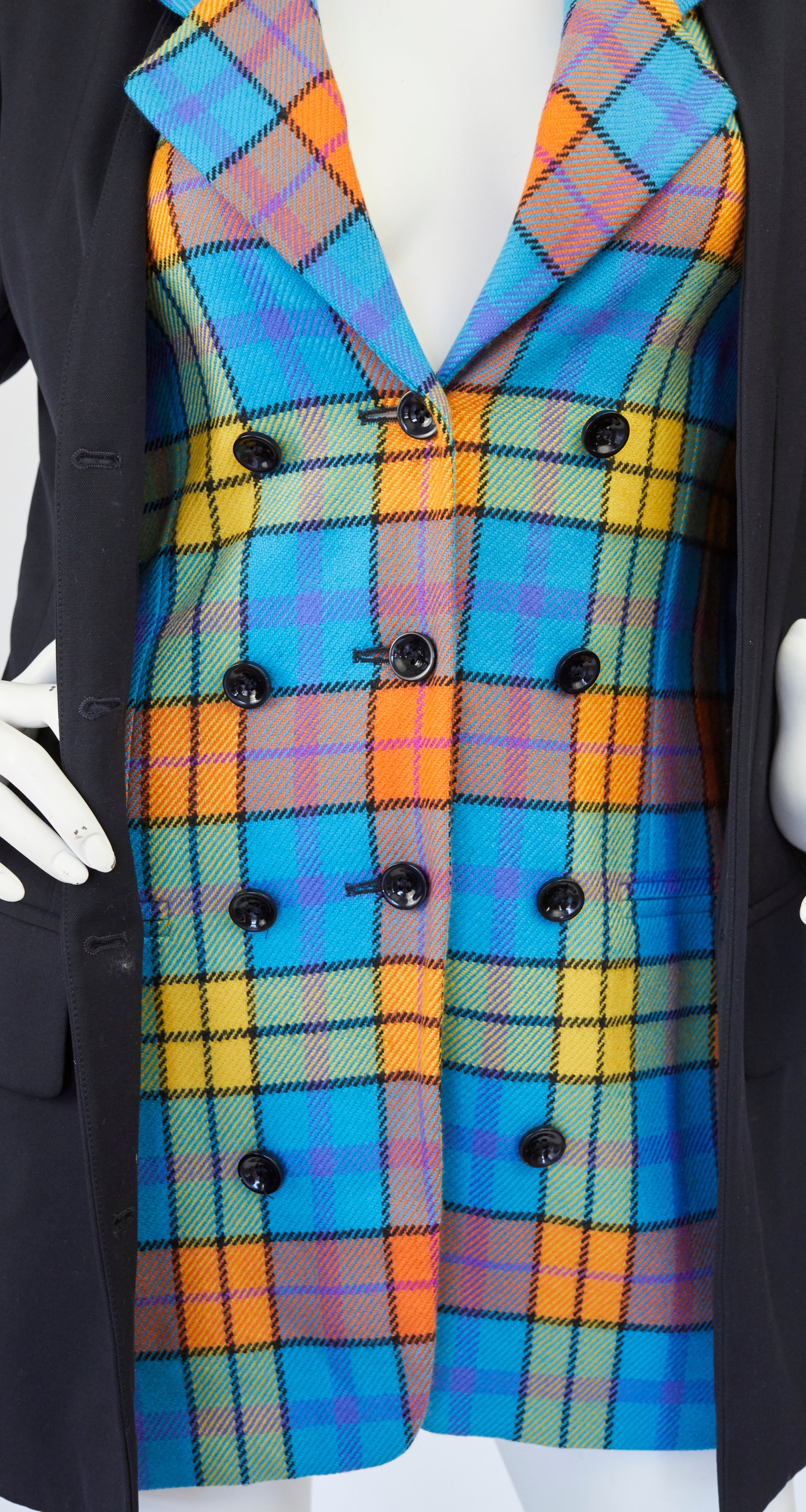 1992 F/W Documented Plaid Wool Layered Blazer