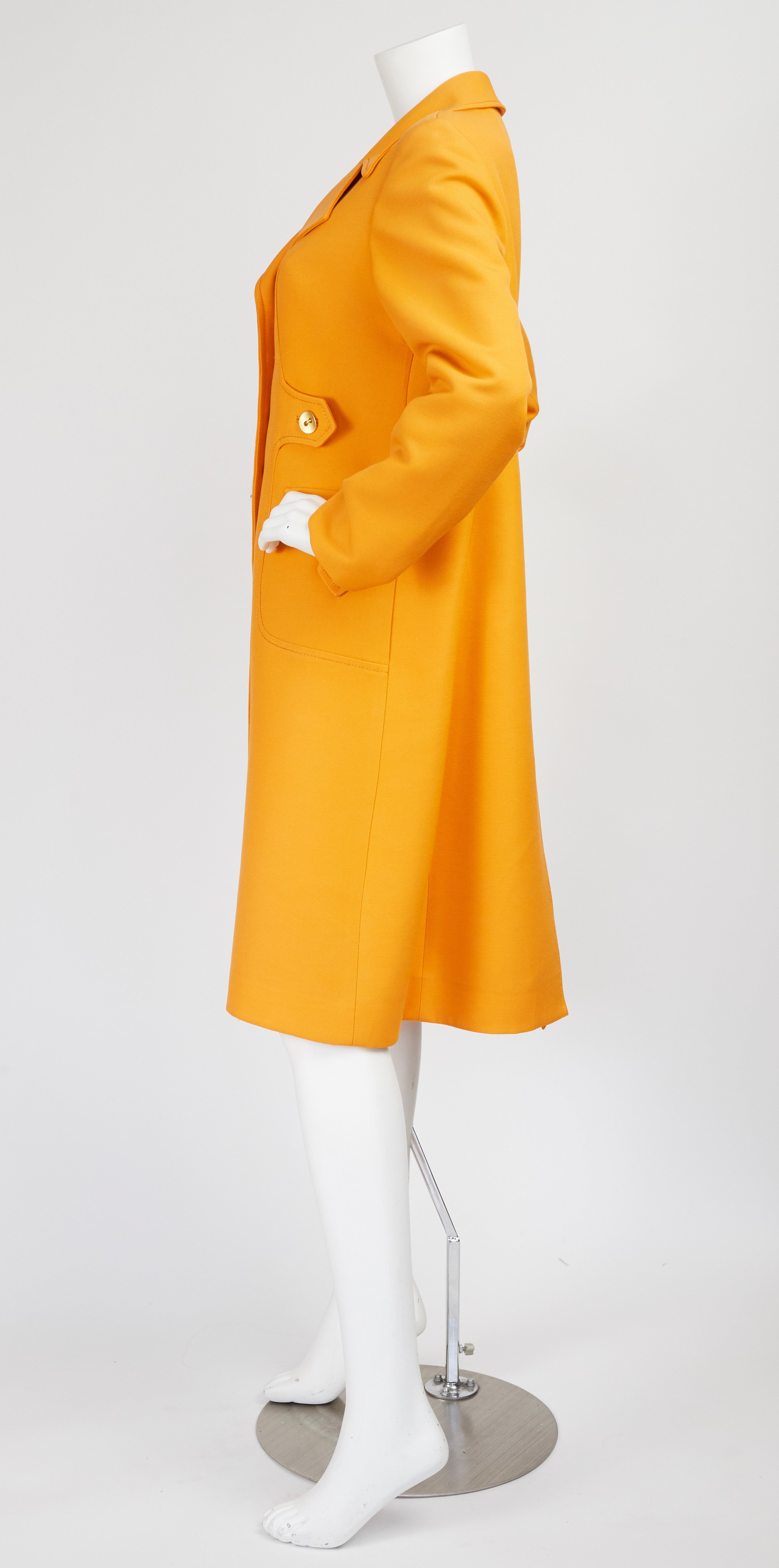 c.1970 Marc Bohan Demi-Couture Numbered Orange Wool Coat