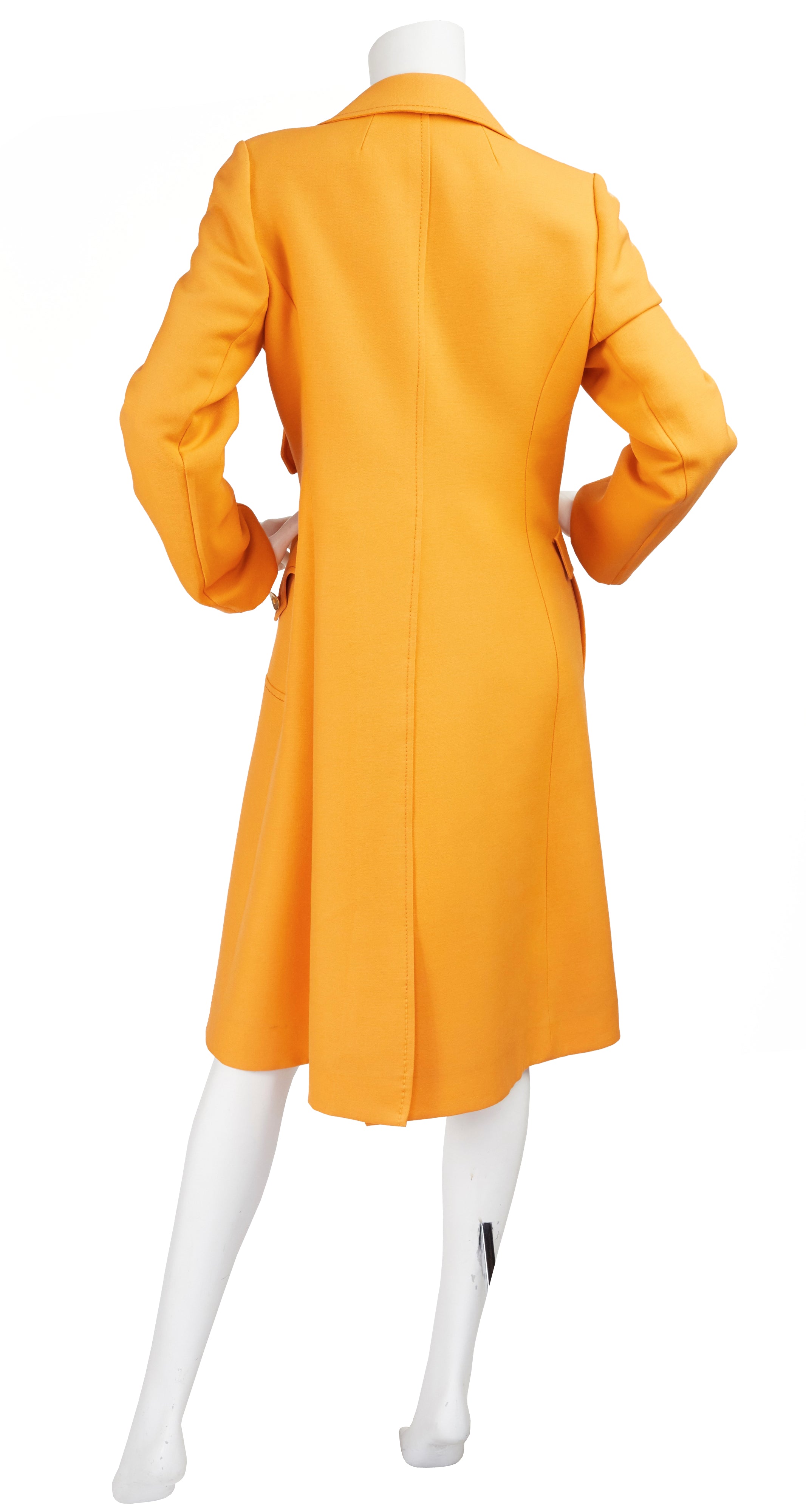 c.1970 Marc Bohan Demi-Couture Numbered Orange Wool Coat