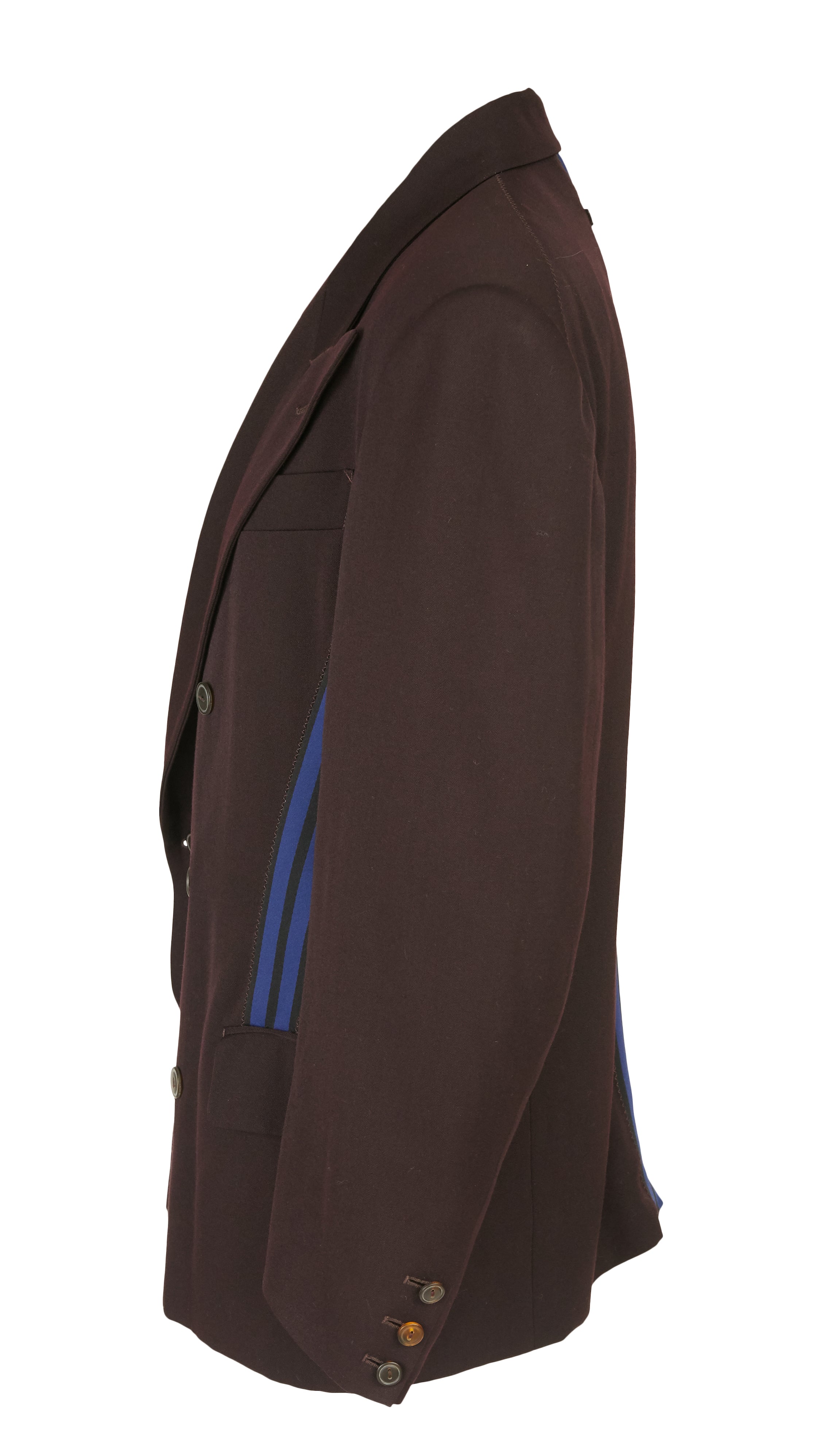 Neoprene Stripe & Eggplant Wool Blazer