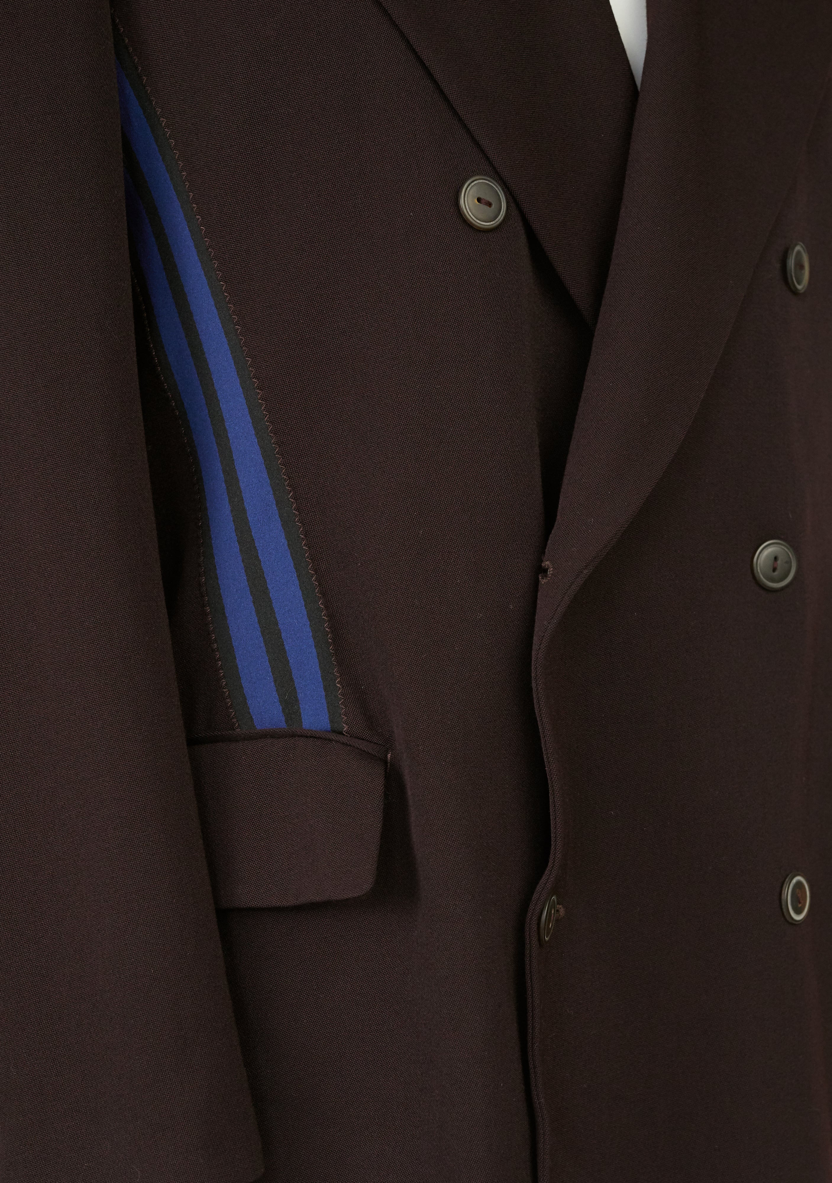 Neoprene Stripe & Eggplant Wool Blazer