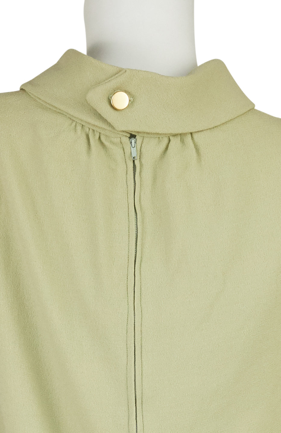 1960s "Jeunesse" Mod Green Wool Crepe Dress