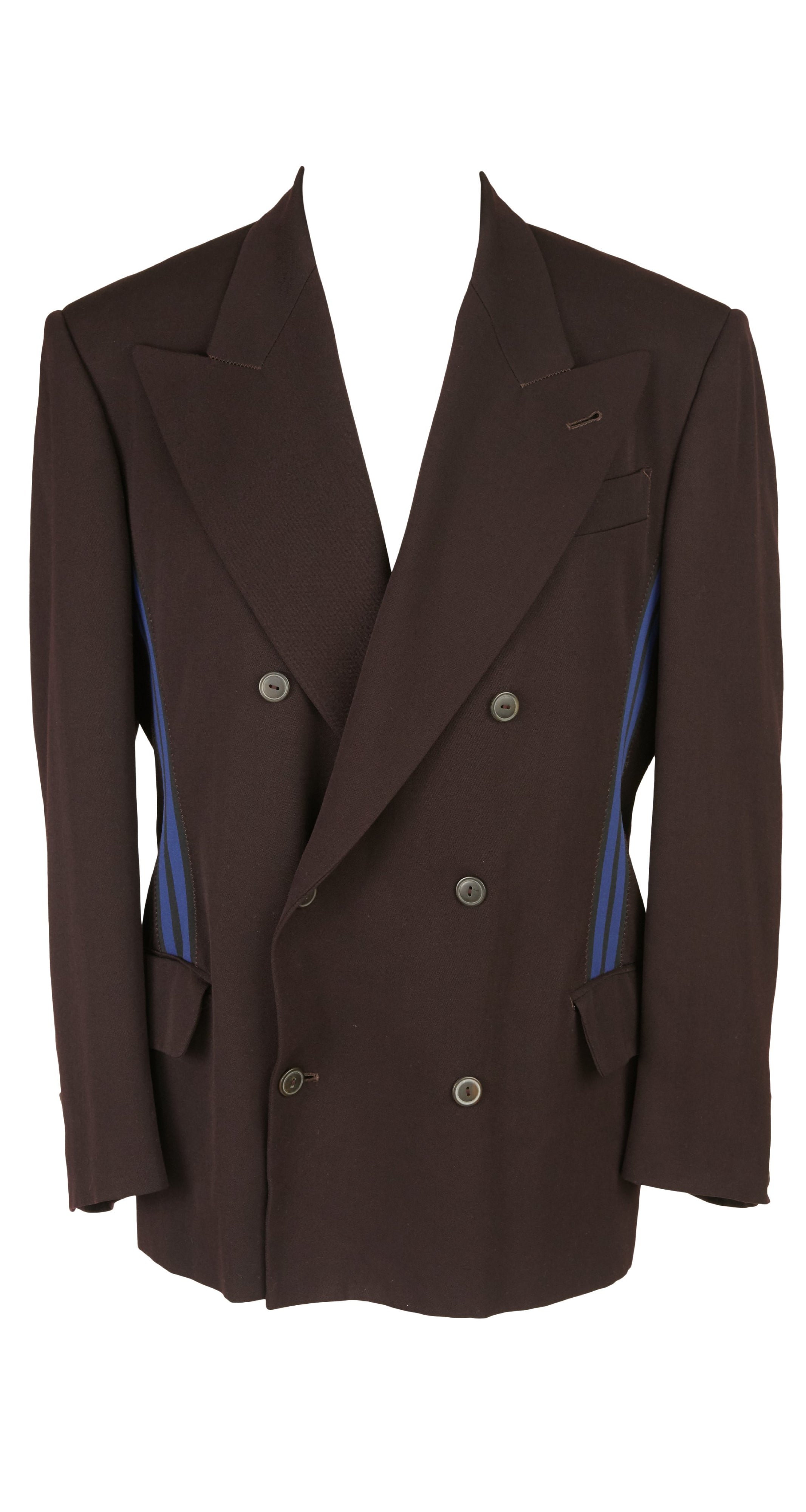 Neoprene Stripe & Eggplant Wool Blazer