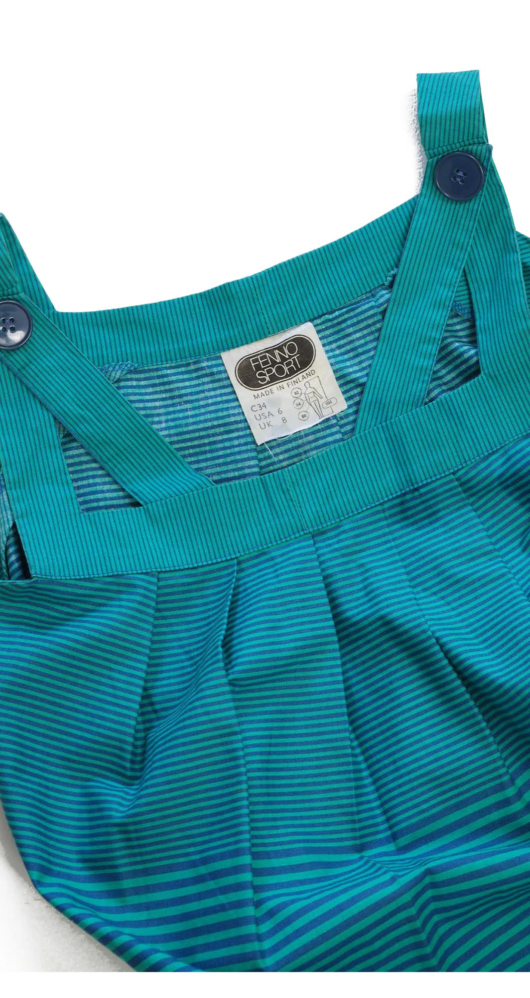 1970s Finnish Design Striped Cotton Tent Dress