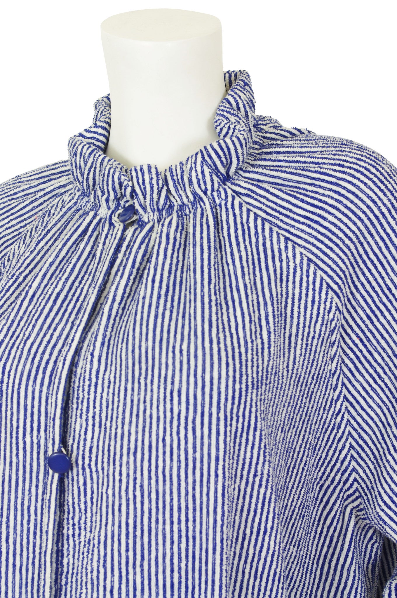 Haute Couture 1970s Striped Terry Cloth Caftan Robe