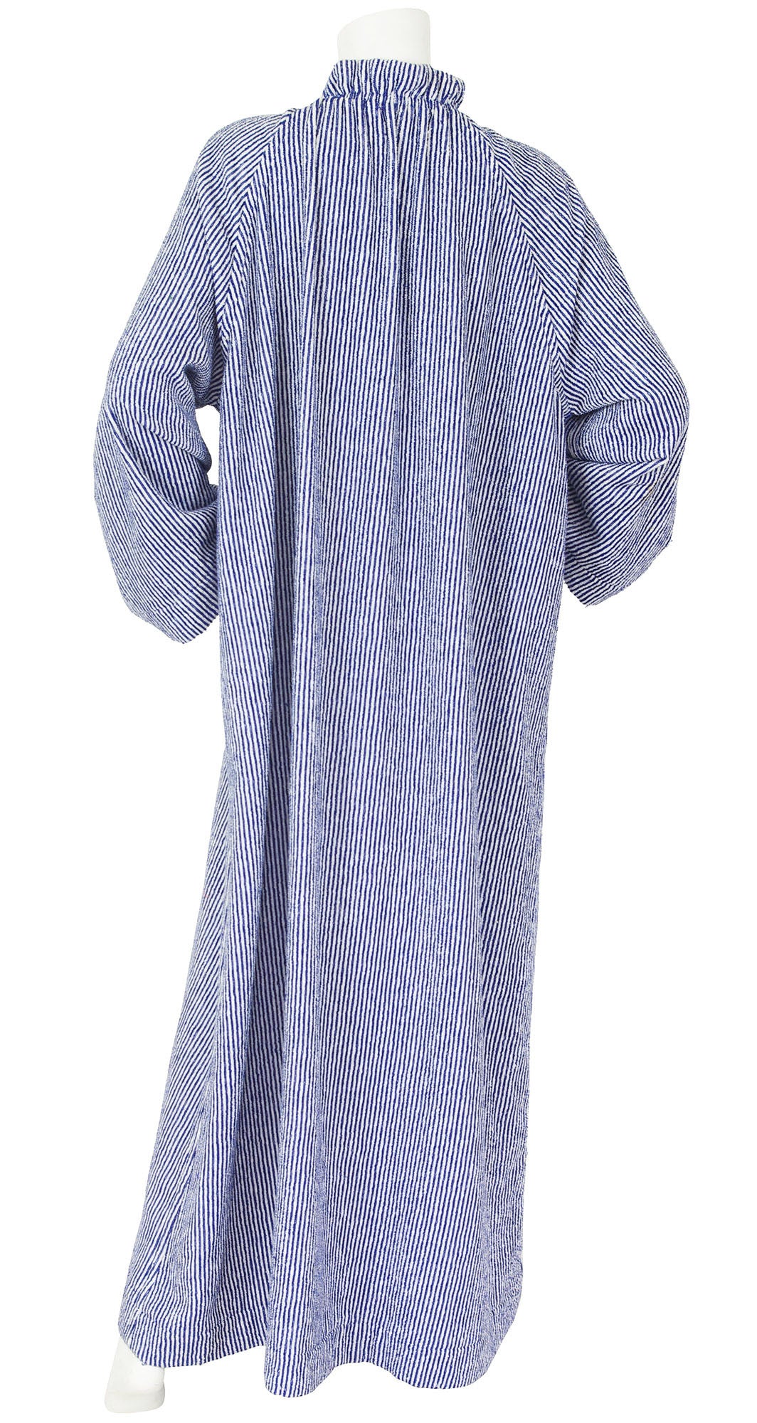 Haute Couture 1970s Striped Terry Cloth Caftan Robe