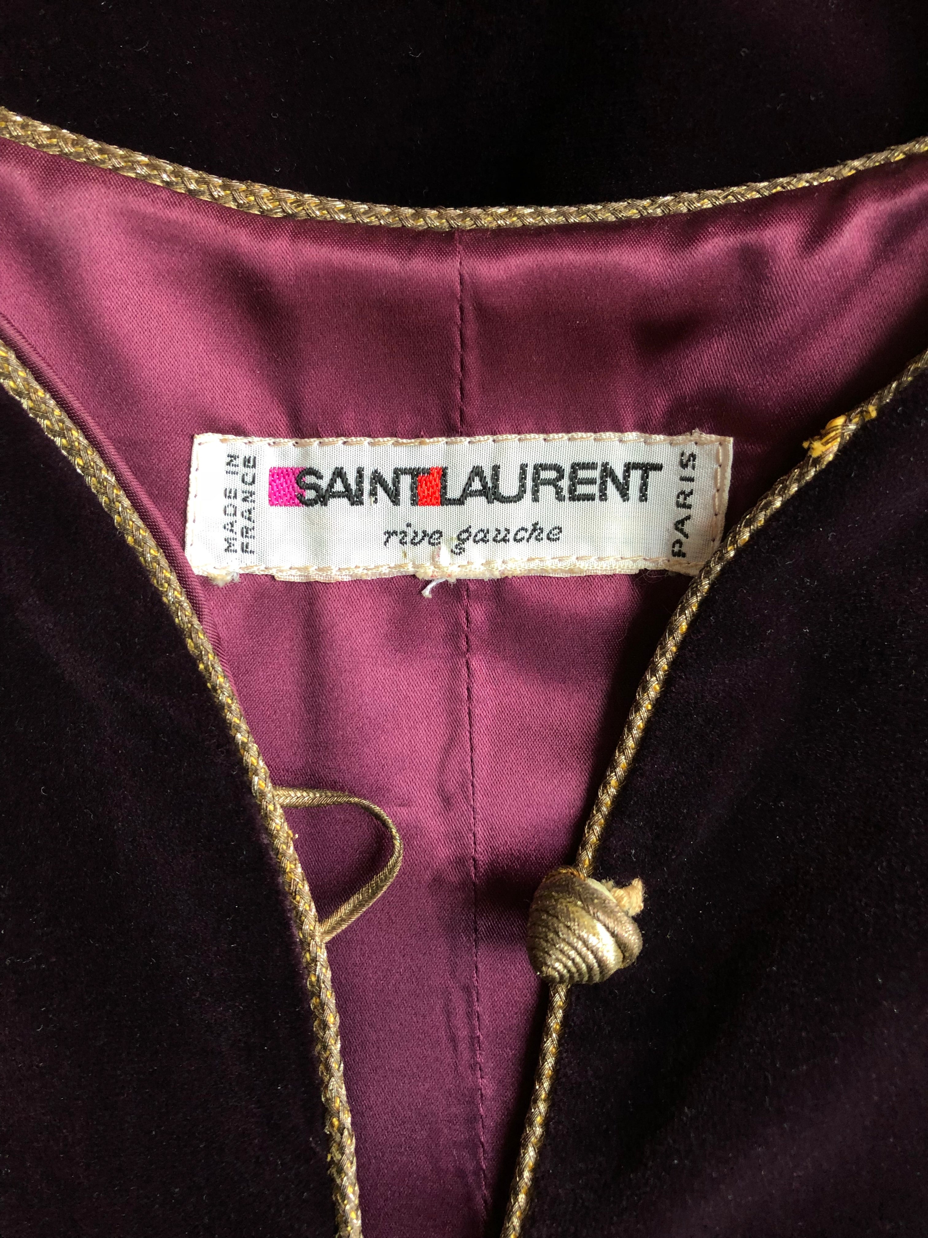 1976 F/W Documented Russian Collection Dark Purple Velvet Tunic