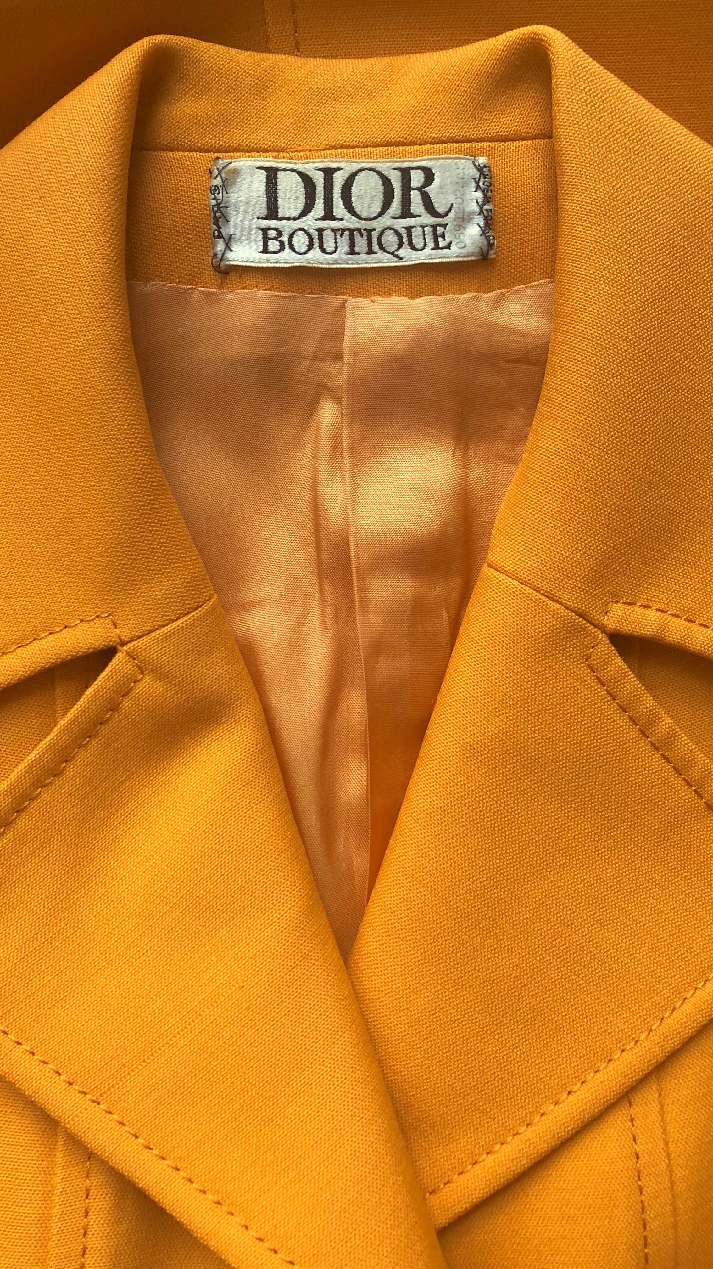 c.1970 Marc Bohan Demi-Couture Numbered Orange Wool Coat