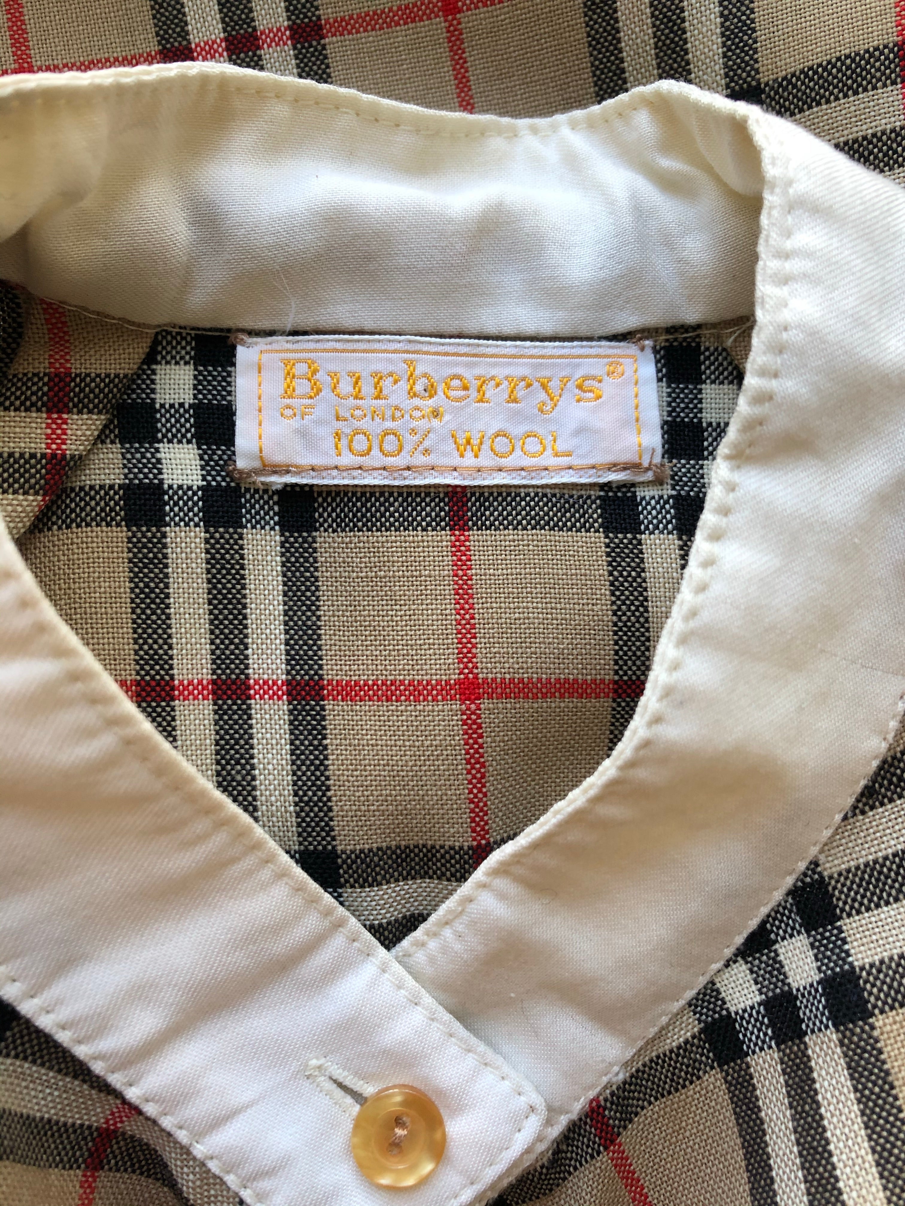 1970s Nova Check Wool Challis Blouse