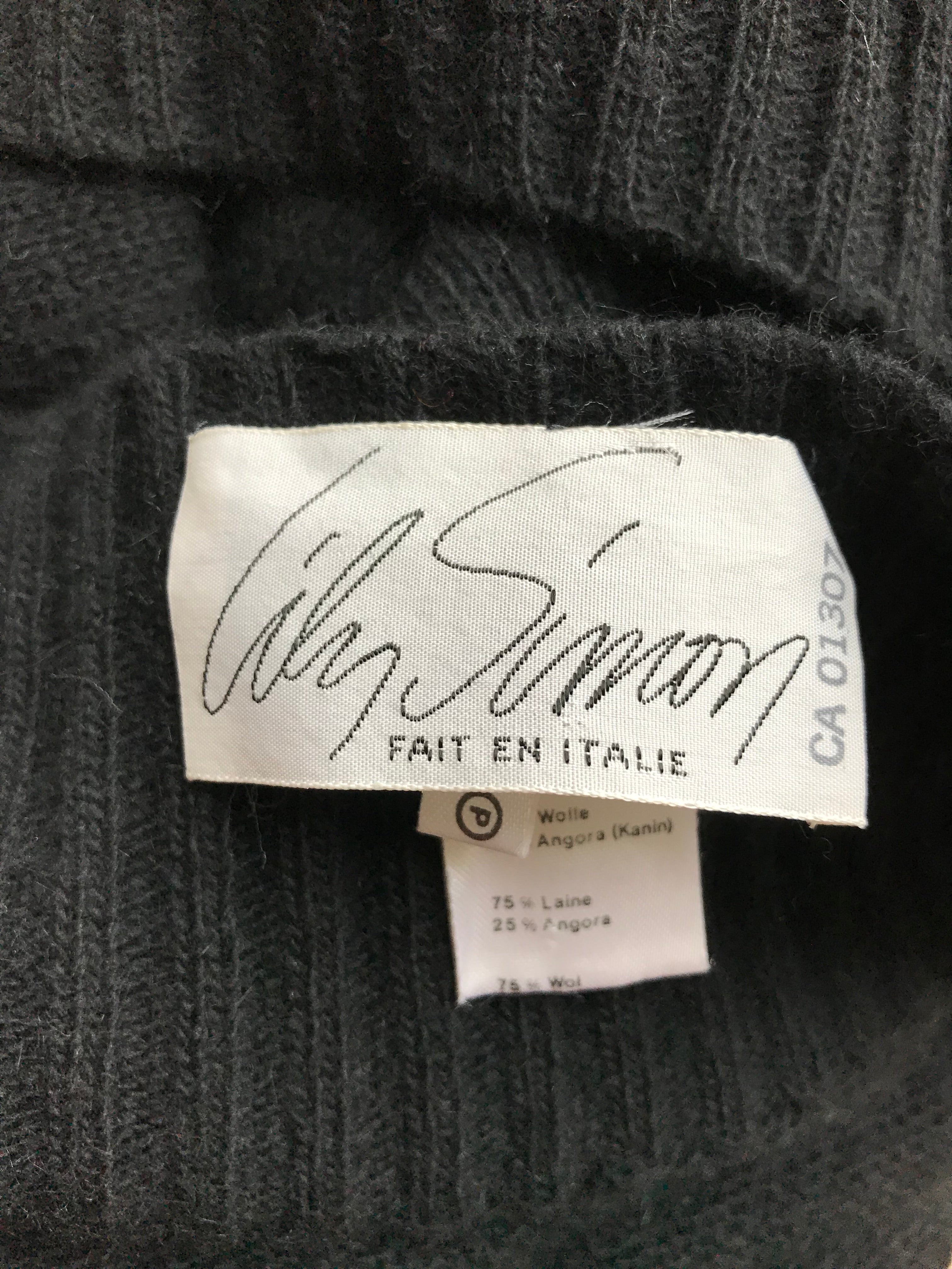 1983 Documented “K" Black Angora Sweater Dress