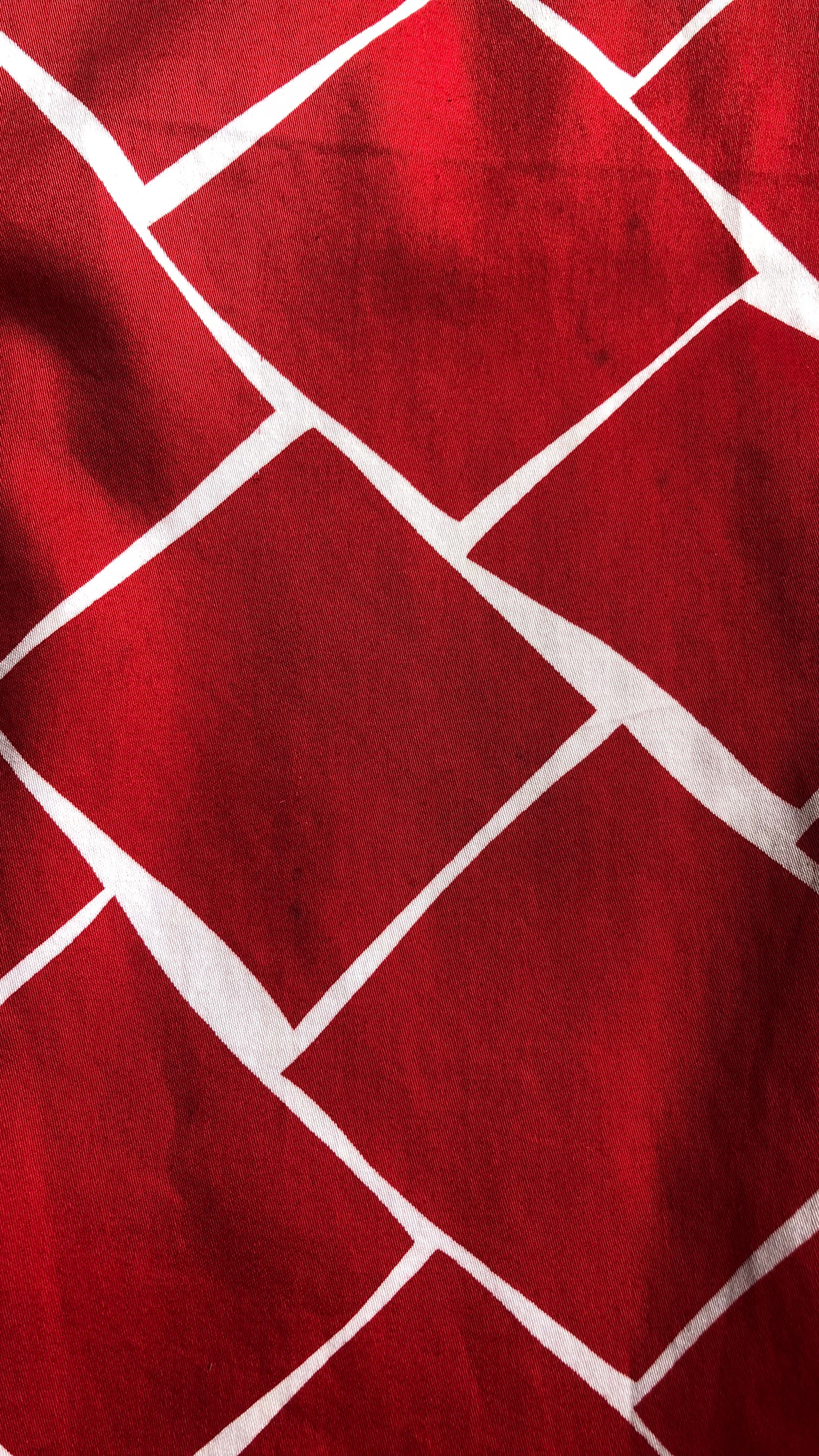 1970s Red & White Cotton Graphic Pleated Skirt