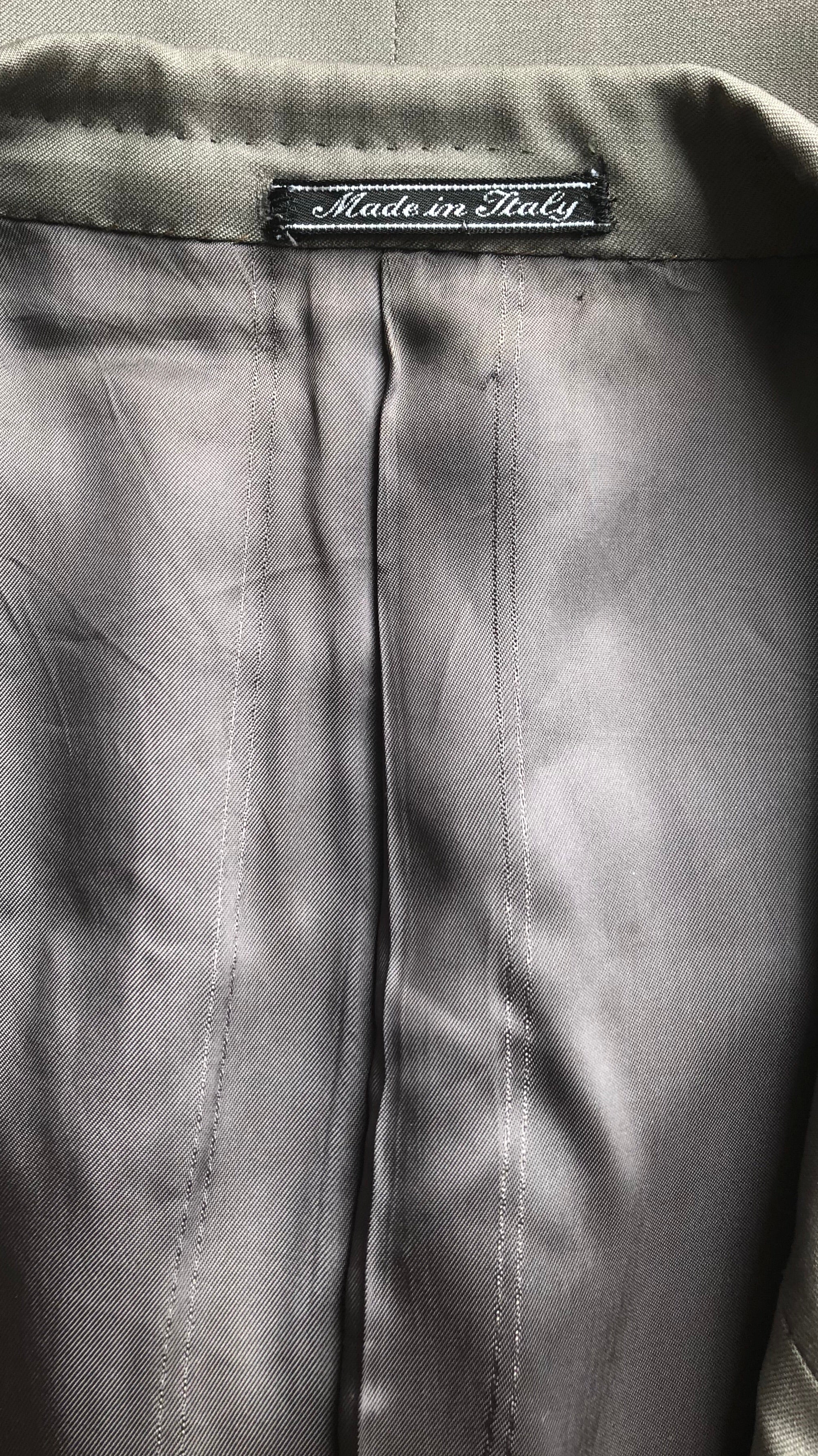 1980s Men's Sage Wool Tapered Suit Jacket