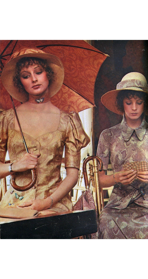 1971 Documented Leaf Print Peplum Blouse