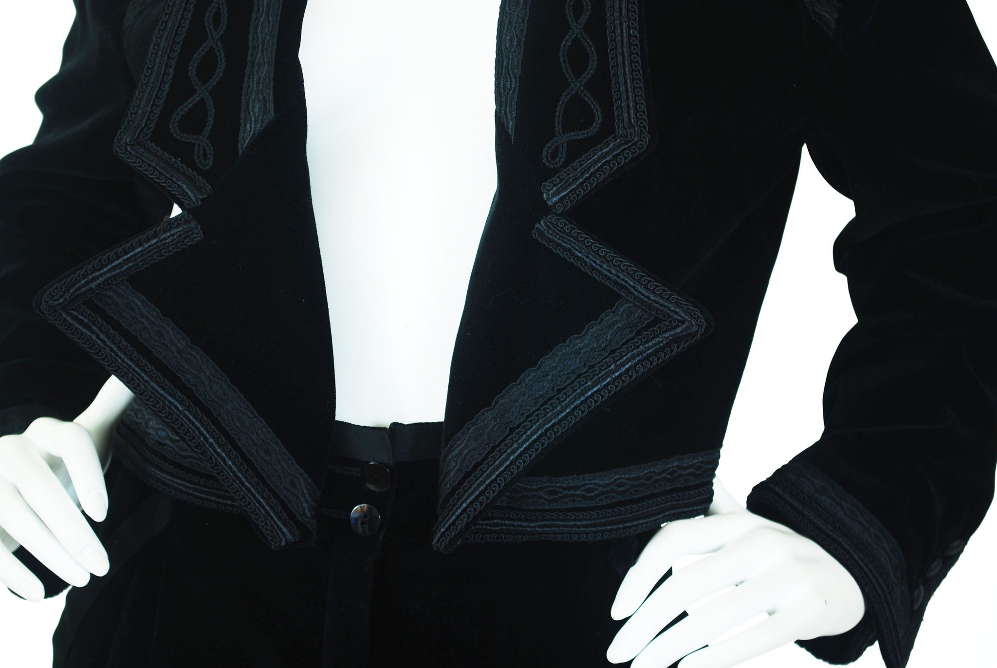 1980s Matador Black Velvet Pant Suit