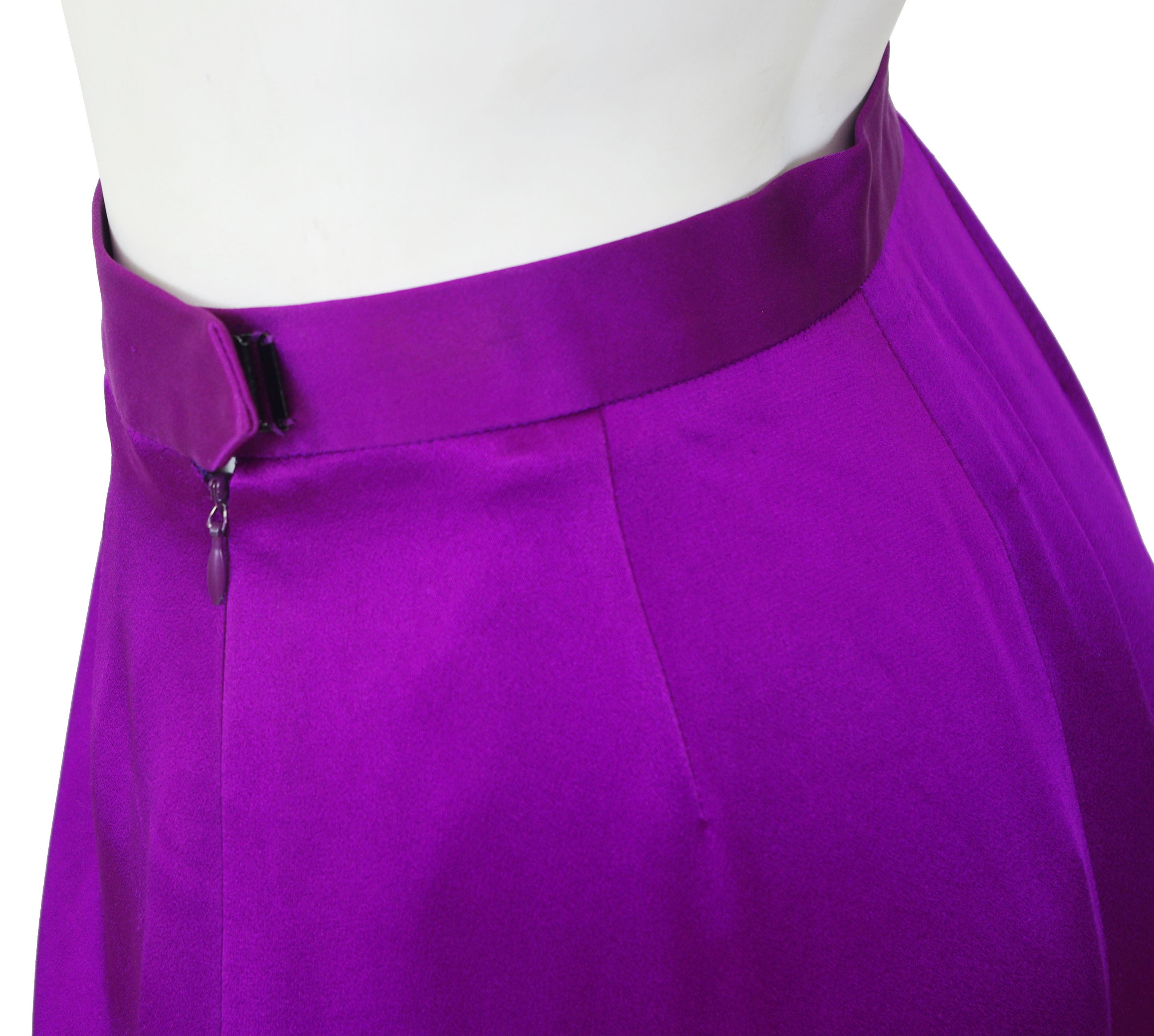 c. 1993 Magenta Satin Maxi Skirt