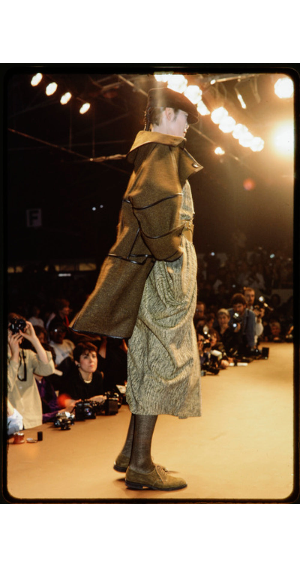 1984-85 F/W Draped Wool Double-Breasted Dress