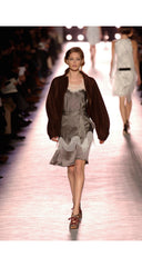 2005-06 F/W Brown Silk & Wool Tweed Balloon Sleeve Jacket