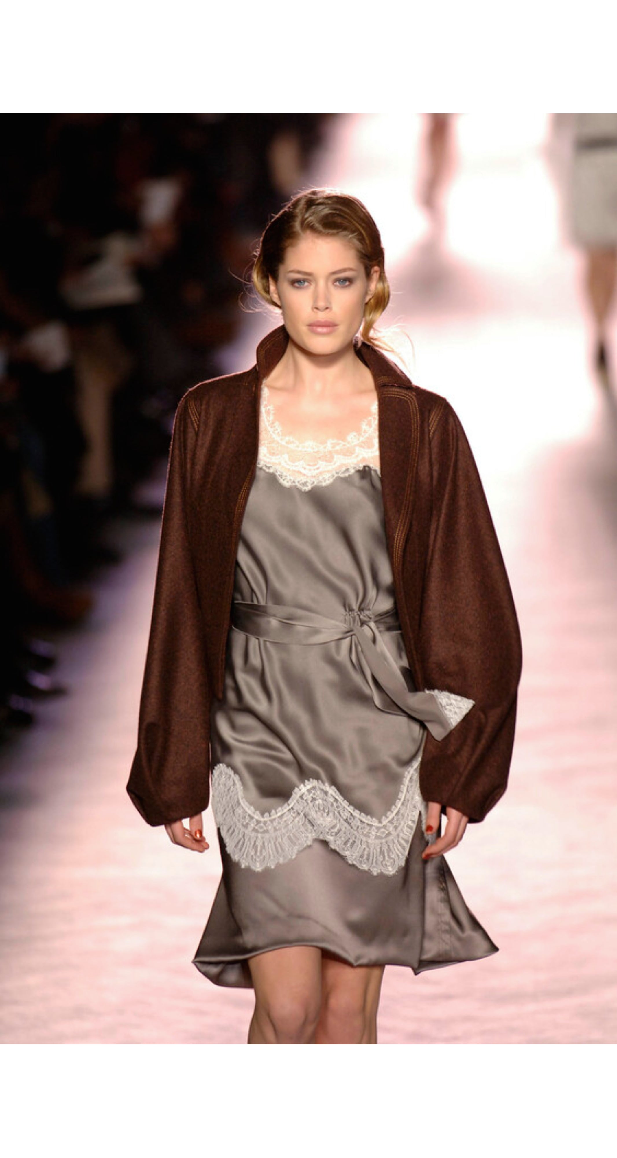 2005-06 F/W Brown Silk & Wool Tweed Balloon Sleeve Jacket